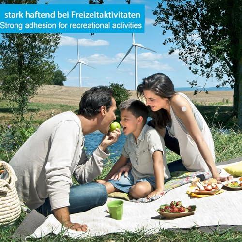 GTAGKOMMEN Sensor Covers for Libre 3, Waterproof-40 Pack Freestyle Adhesive Patches, Transparent Precut CGM Overpatch Tape Lasting to 14 Days Protect Your Sensor, Without Hole & No Glue On The Center -GTAGKOMMEN