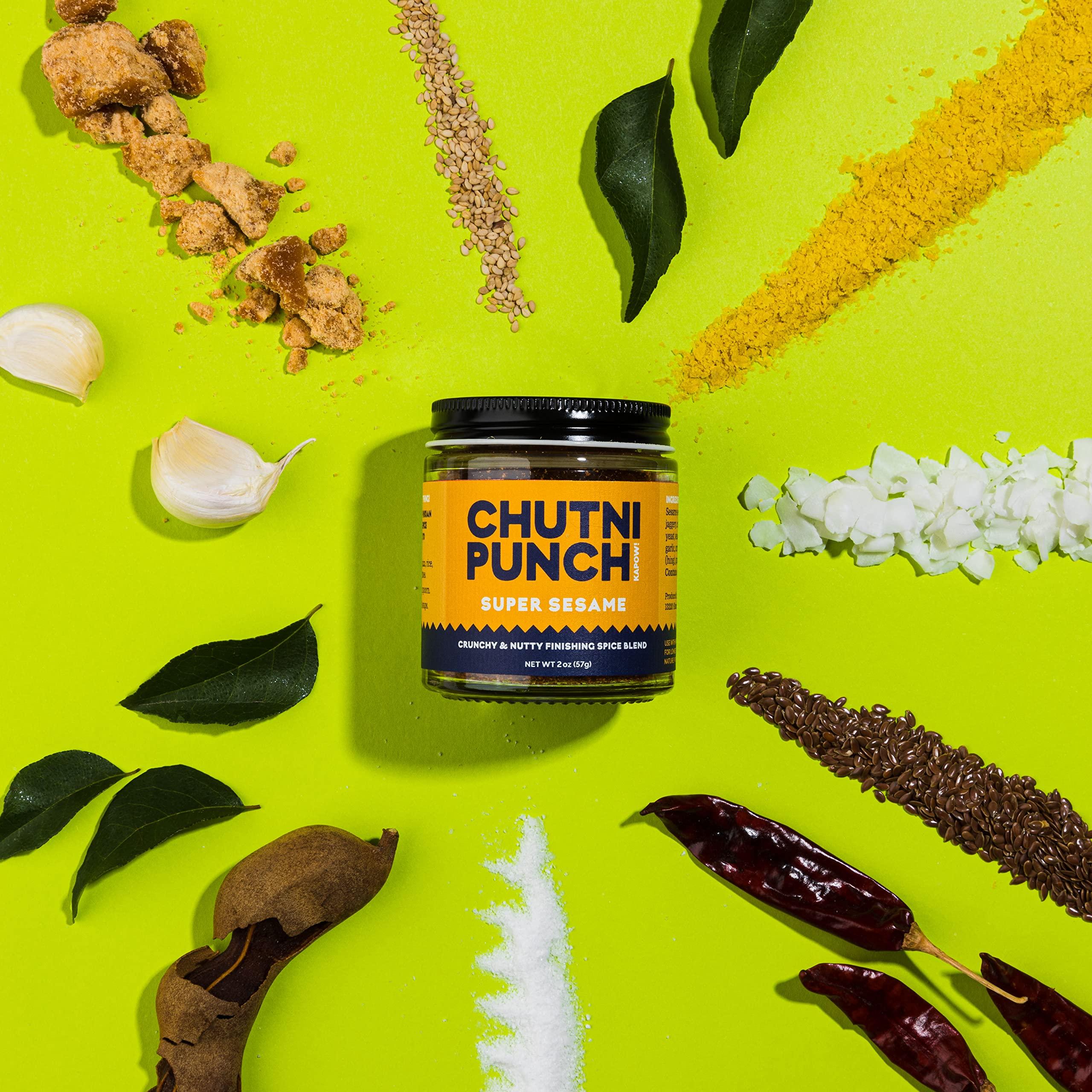 Chutni Punch CHUTNI PUNCH Super Sesame. Finishing Spice Blend. South Indian Inspired Chutney Powder. Vegan. Gluten Free.
