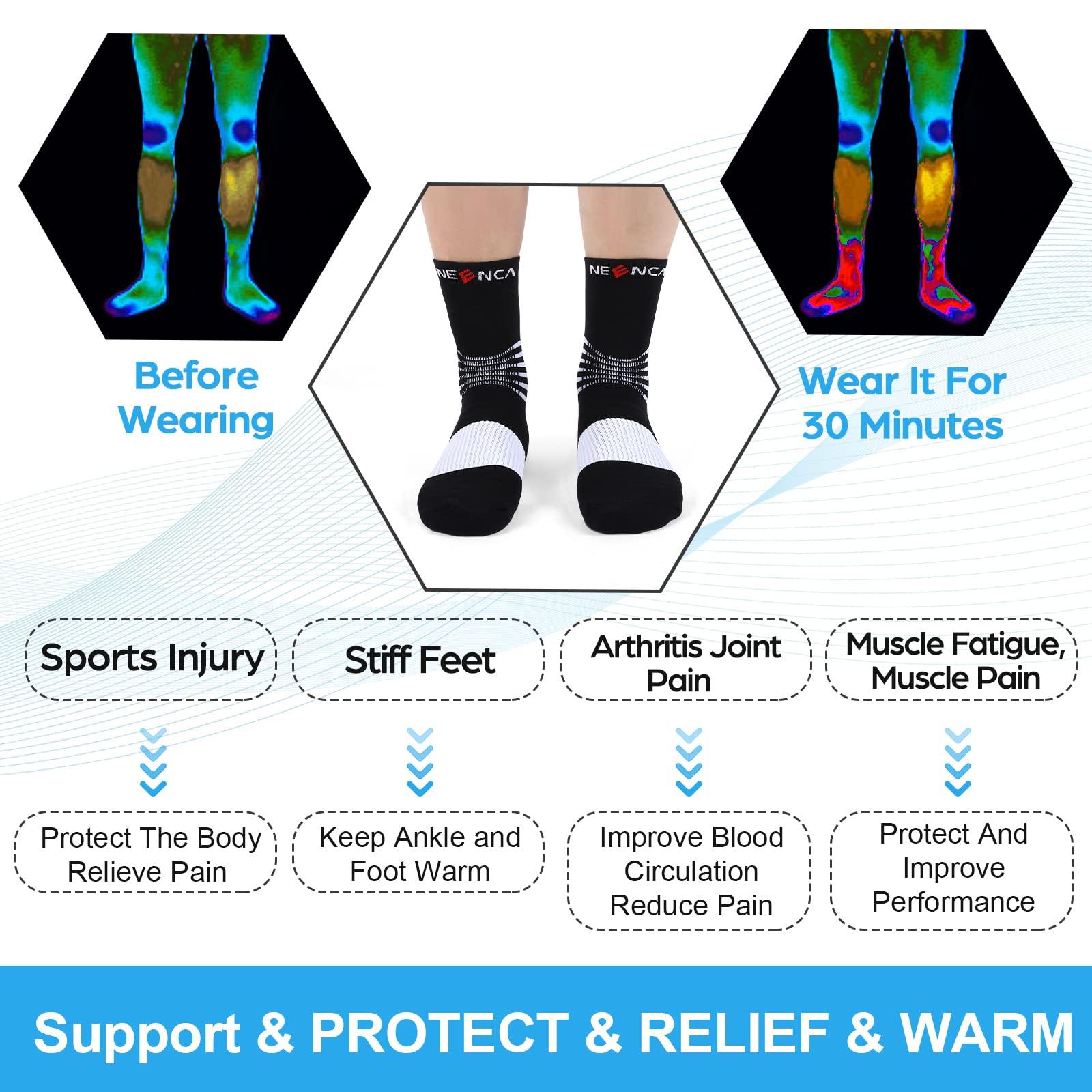 NEENCA NEENCA Medical Compression Socks, Ankle Compression Stockings for Injury Recovery & Pain Relief, Sports Protection. 20-30mmHg
