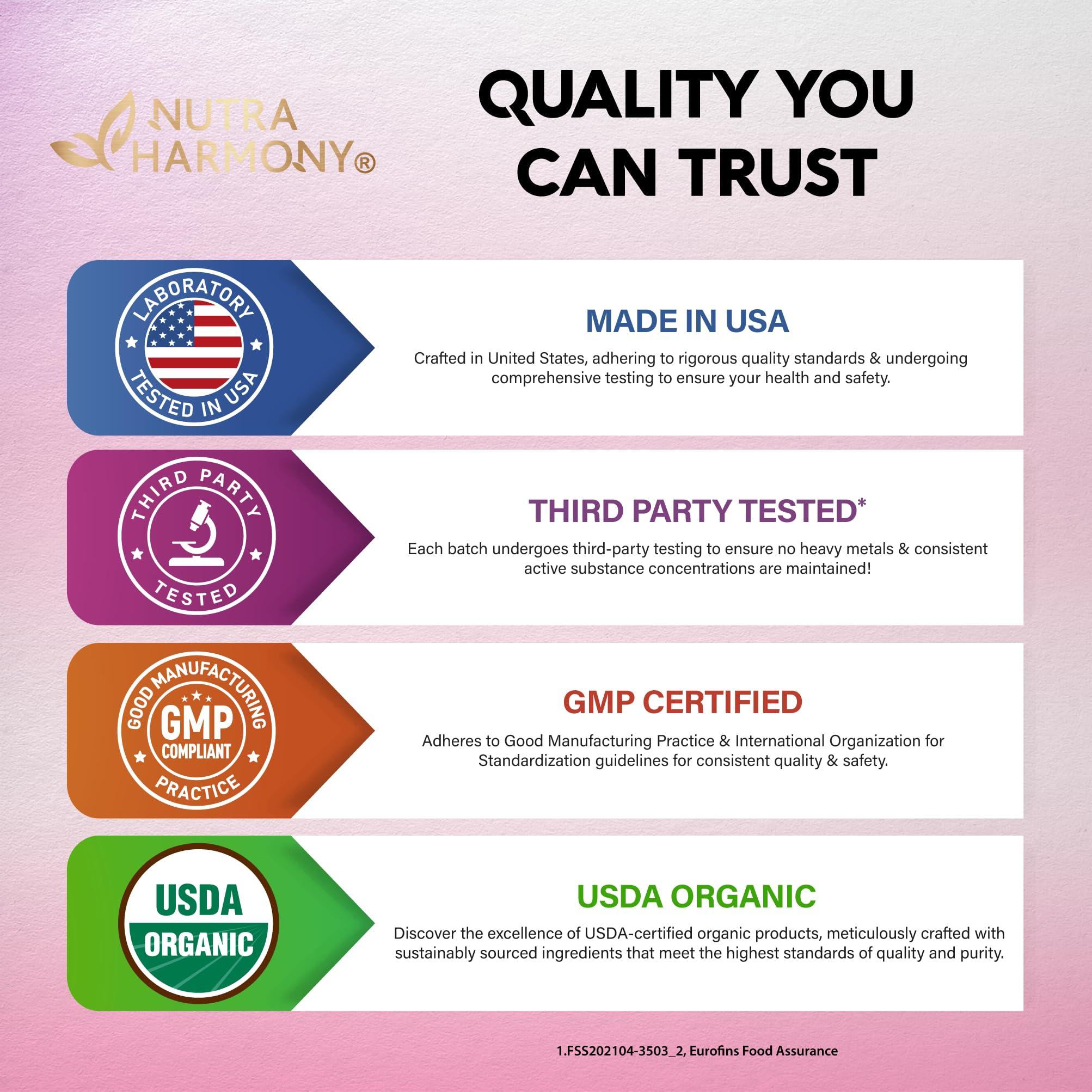 NUTRAHARMONY USDA Organic Vitamin B-Complex Liquid Spray 8-in-1 - B5 Pantothenic Acid | B12 Methylcobalamin | B1 Thiamine | B6 Pyridoxine | B7 Biotin | B9 Folic | B3 Niacinamide - Made in USA Supplement, 2fl oz