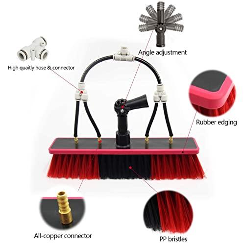 SHENUZ Water Fed Pole for Window & Solar Panel Telescopic Extension Pole Window Cleaning Kit with 4-Hole Water Fed Brush,29FT/9M