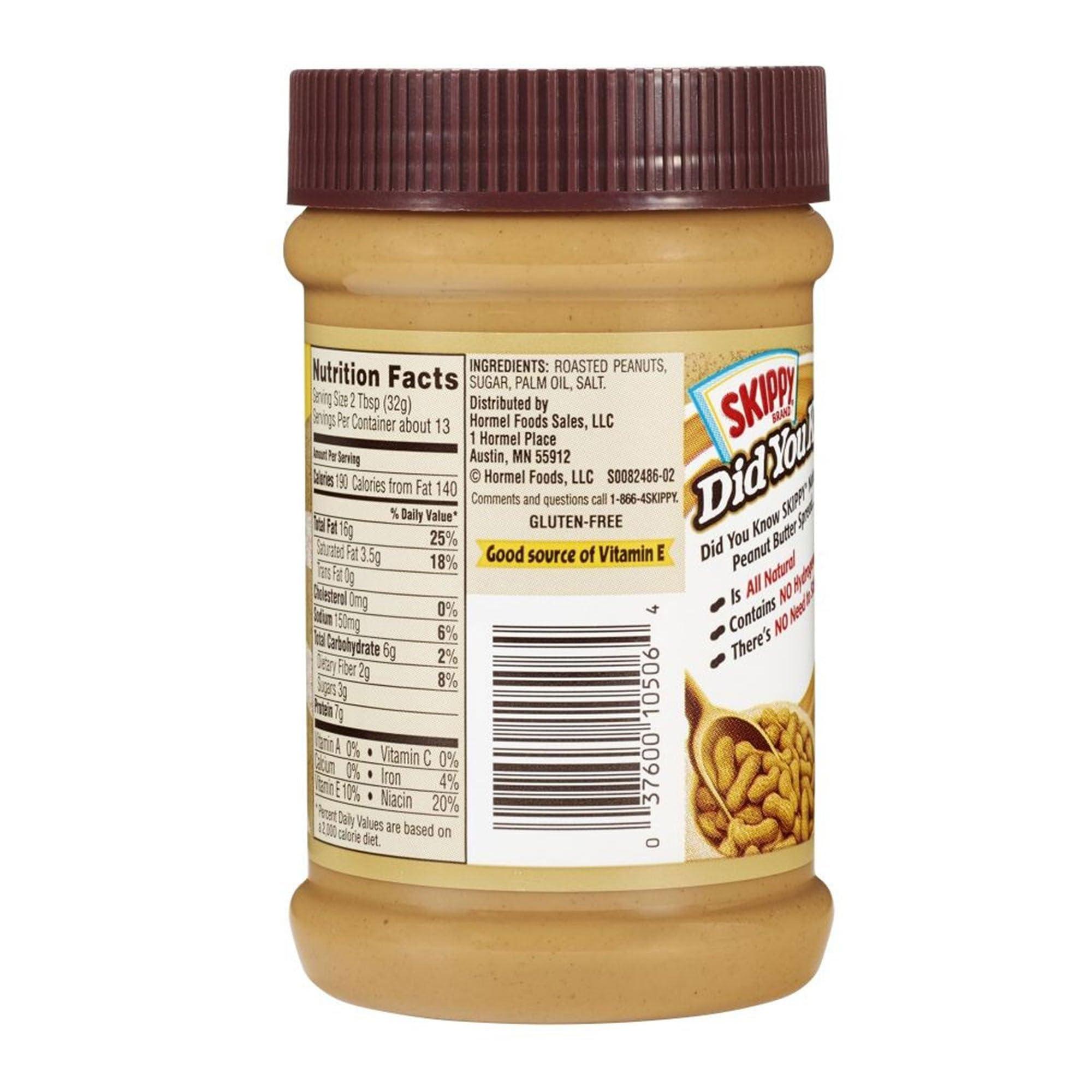 SKIPPY Skippy Natural Peanut Butter, Creamy, 15 oz