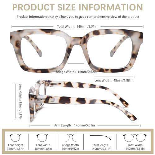 ZONLON ZONLON 4 Pack Progressive Multifocus Reading Glasses for Women Oprah Style Blue Light Blocking Computer Readers (4 Mix C1, 1.5)