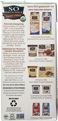 SO DELICIOUS So Delicious Dairy-Free Organic Coconutmilk Beverage, Unsweetened, 32 Fl Oz (Pack of 6) Plant-Based Vegan Dairy Alternative, Great in Smoothies Protein Shakes or Cereal