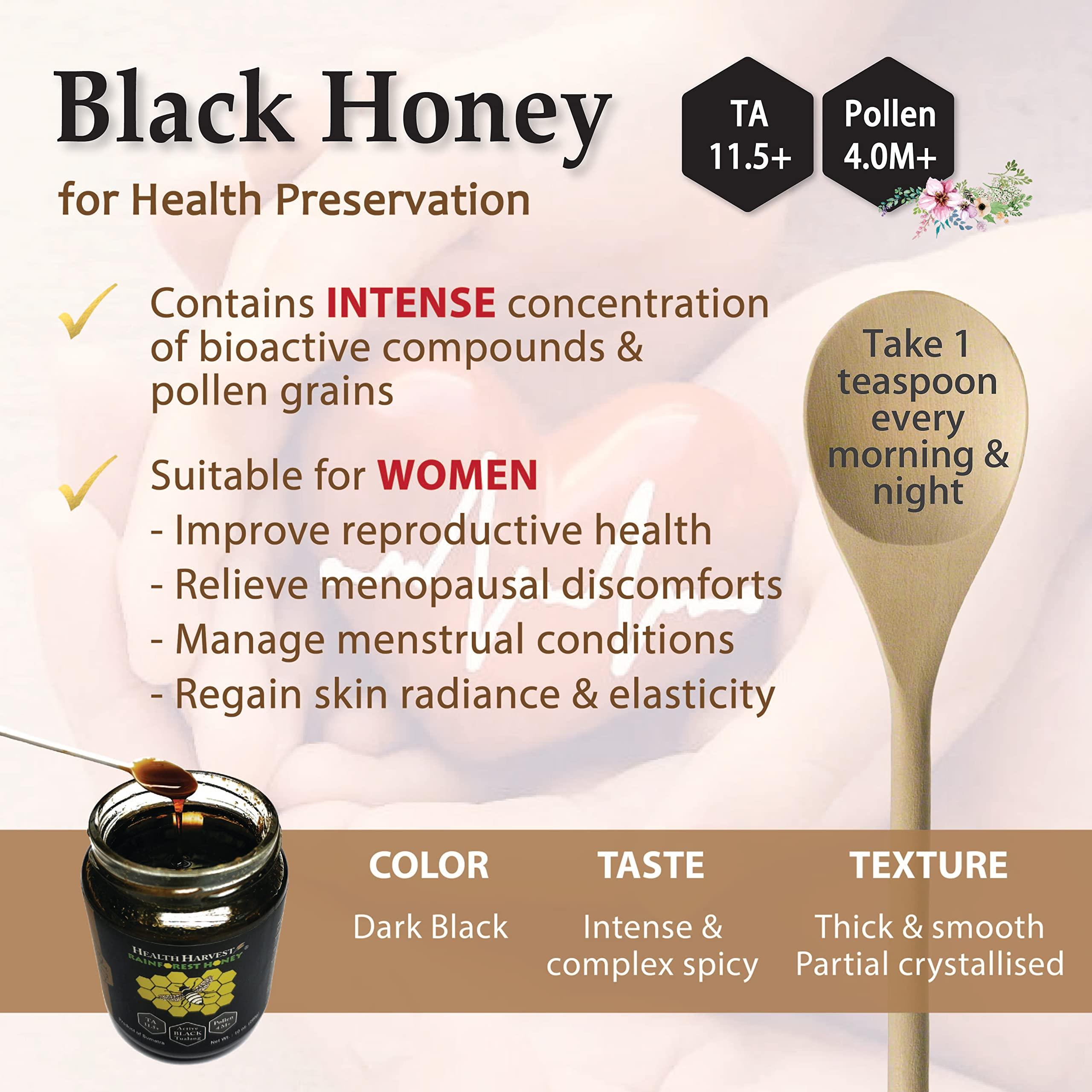 Health Harvest [GIFT CHOICE] Tualang Honey 1.8oz x 3 Jars (Black, Red & Yellow Honey) | TA 9.5+ to 11.5+ | Pollen Count 2.4 M+ to 4.0 M+ | Pollen Variety 100+ | Wild-ripening on 250ft Treetop | Raw, Unpasteurised, Unfiltered