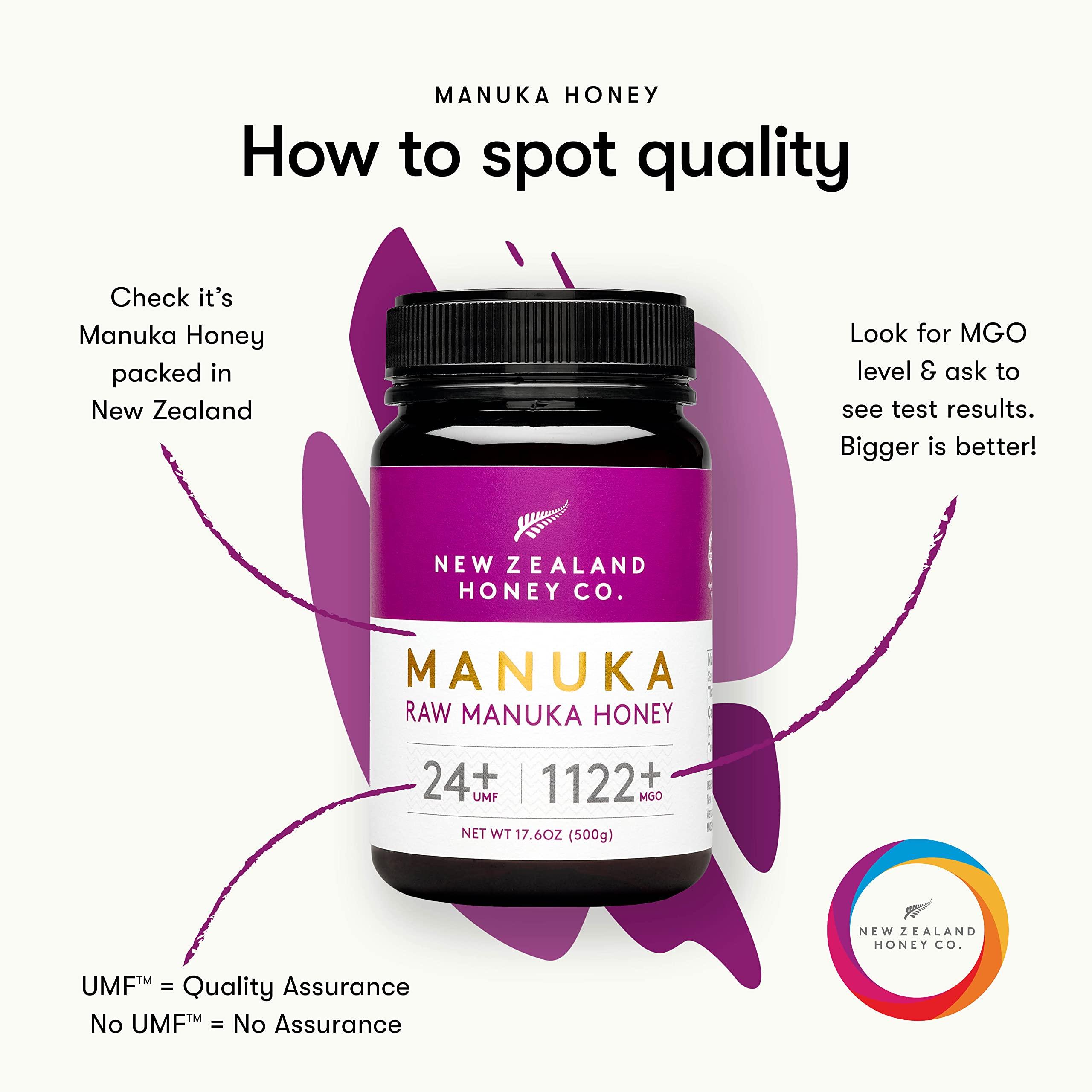 NEW ZEALAND HONEY CO New Zealand Honey Co. Raw Manuka Honey UMF 24+ / MGO 1122+ 17.6 oz & UMF 20+ | MGO 829+ 17.6 oz