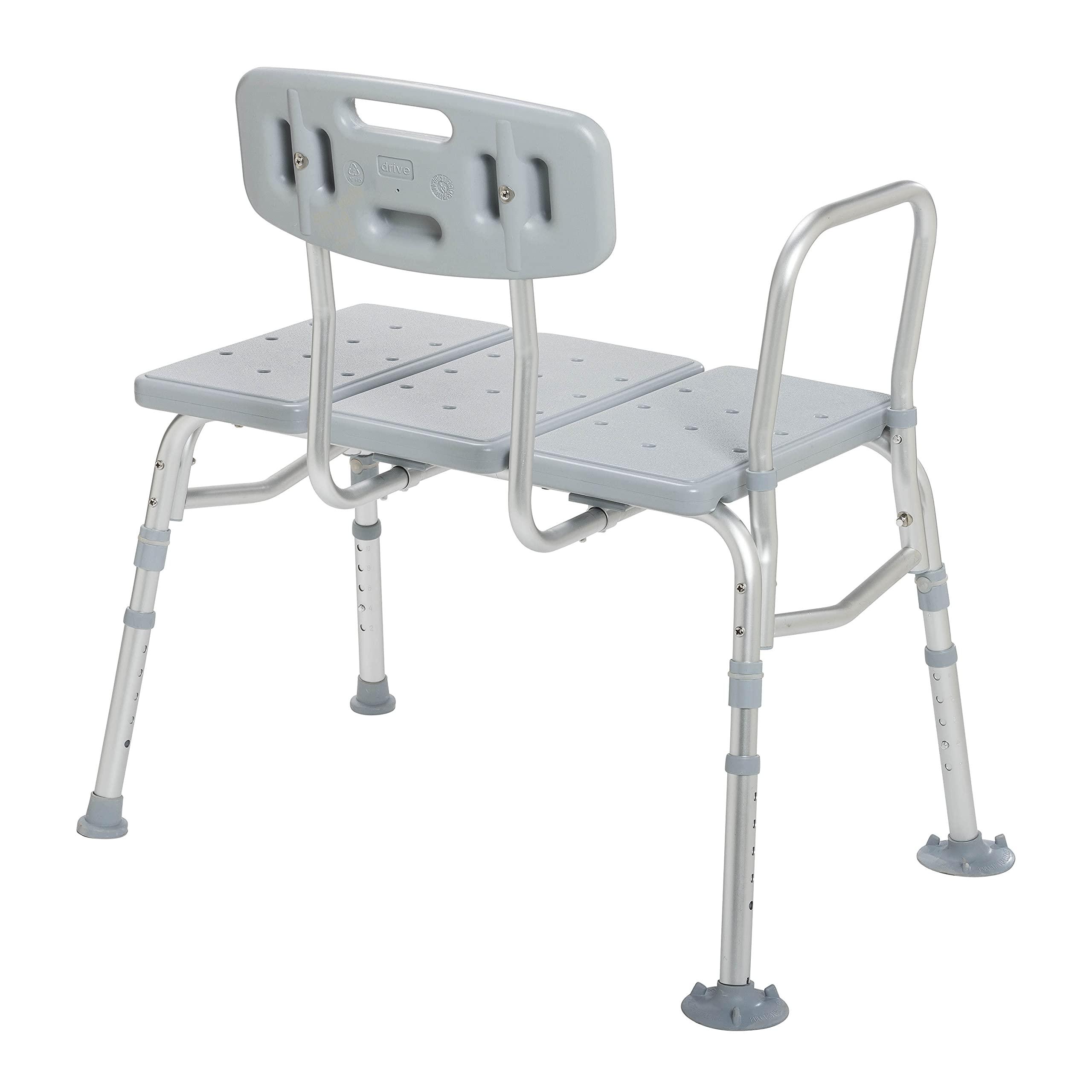 Drive Medical Drive Medical PreserveTech Tub Transfer Bench for Bathtub, Shower Transfer Bench, Bath Seat with Arms & Backrest, Bath Chair for Elderly, Shower Chair for Disabled, Bathtub Transfer Bench