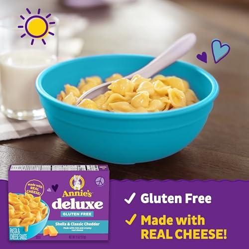 Annie's Homegrown Annie\'s Deluxe Gluten Free Mac and Cheddar Shells, Rice Pasta & Cheddar Mac N Cheese, 11 oz (Pack of 12)