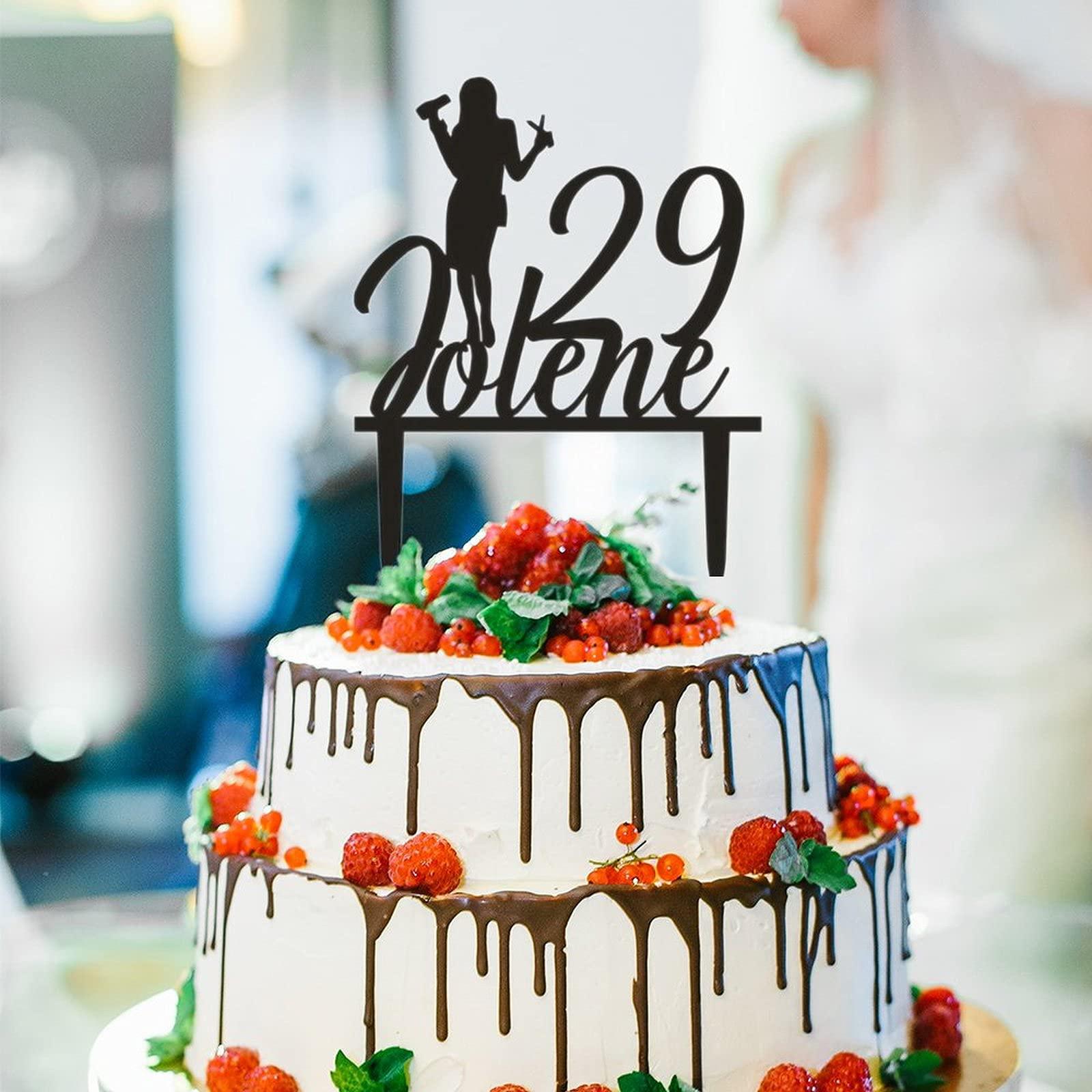 ArogGeld Hairdresser Stylist Cake Topper Personalized Vintage Silhouettes Cake Toppers Customized Birthday Date And Name Cake Topper for Living Room Bedroom Sofa Children or Adults Cake Decoration Supplies