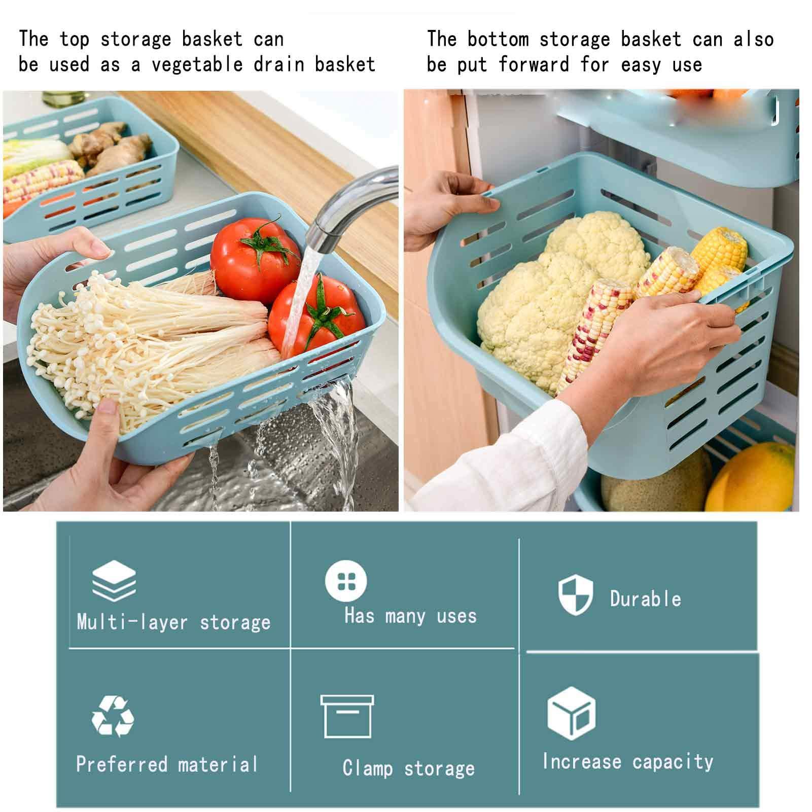 GUAWJRZDP GUAWJRZDP Rolling Laundry Basket Cart with 4X Wheels,Easy Assembly,PP Mesh Storage Box Vertical Trolley Fruit Basket for Kitchen/Bathroom/Bedroom/Office