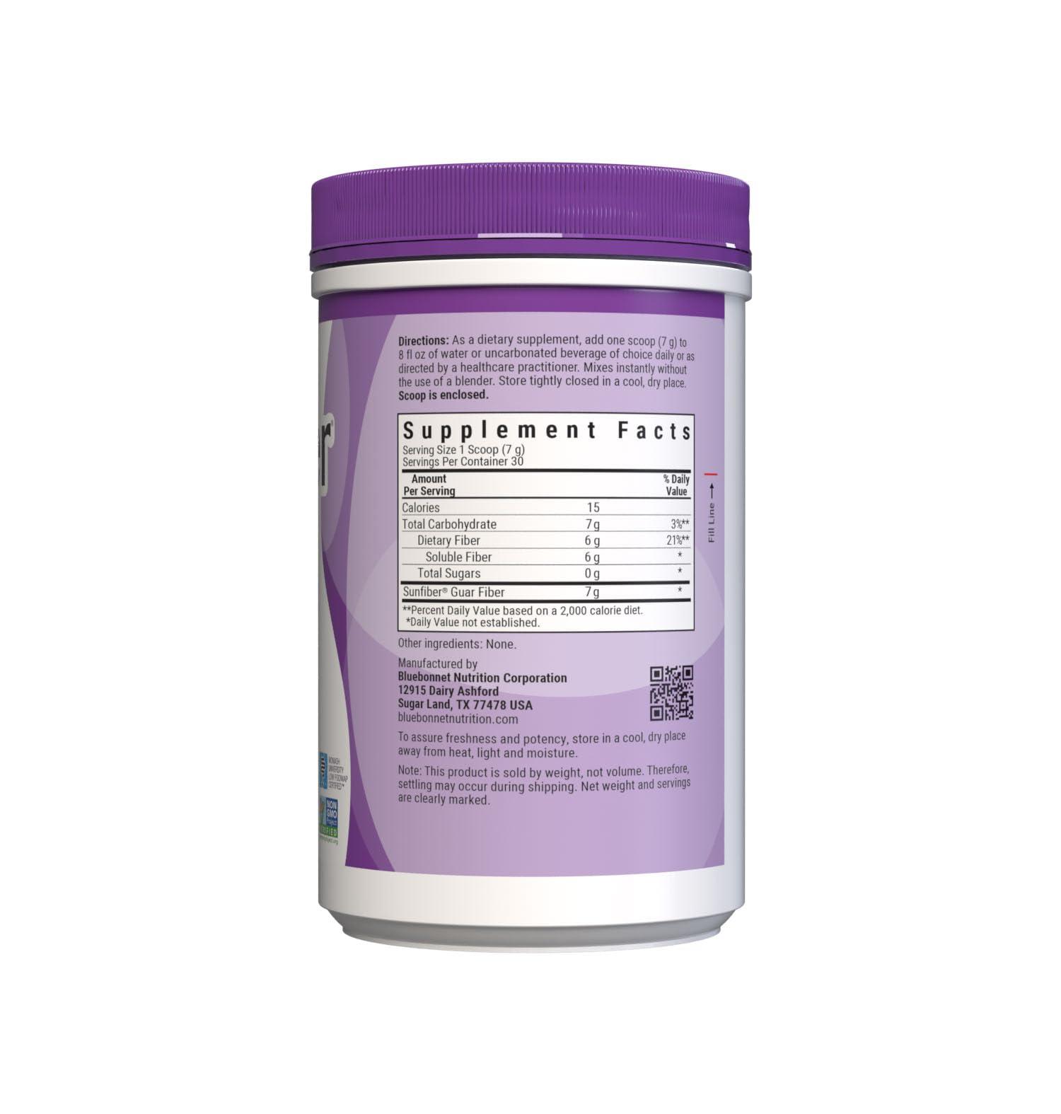 Bluebonnet Bluebonnet Nutrition Sunfiber 6 g of Plant Based Prebiotic Soluble Fiber Supports Digestive Health* - Instant Dissolve Non-GMO, Vegan, Kosher, Low-FODMAP Unflavored, 7.4 OZ, 30 Servings