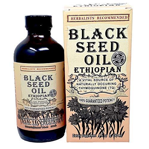 Herbal Organic Works Black Seed Oil 8oz. 100% Ethiopian Pure Black Cumin Seed Oil, 100% Natural Nigella Sativa. 3 Times More Thymoquinone, Cold Pressed in Glass Bottle