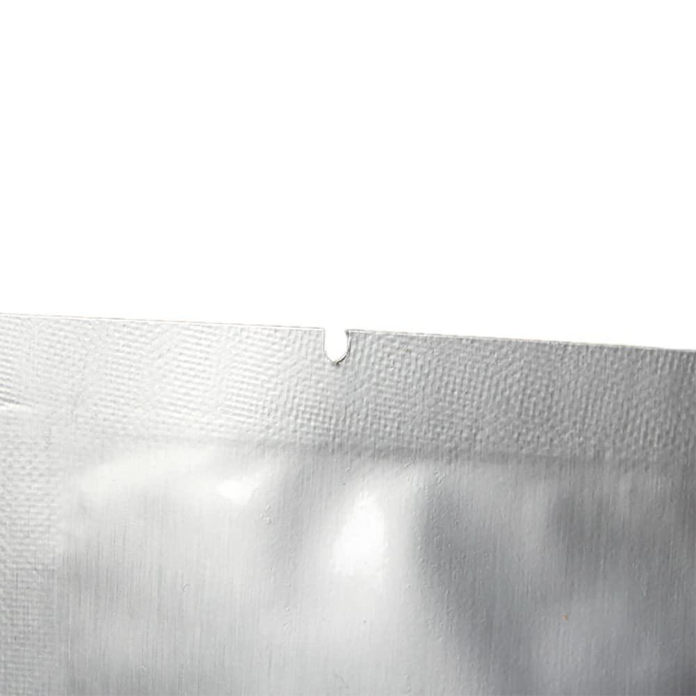 Muka Muka 100 PCS Silver Metallized Flat Pouch, Reusable Food Pouches Bag 0.125 OZ to 20 OZ-0.5oz