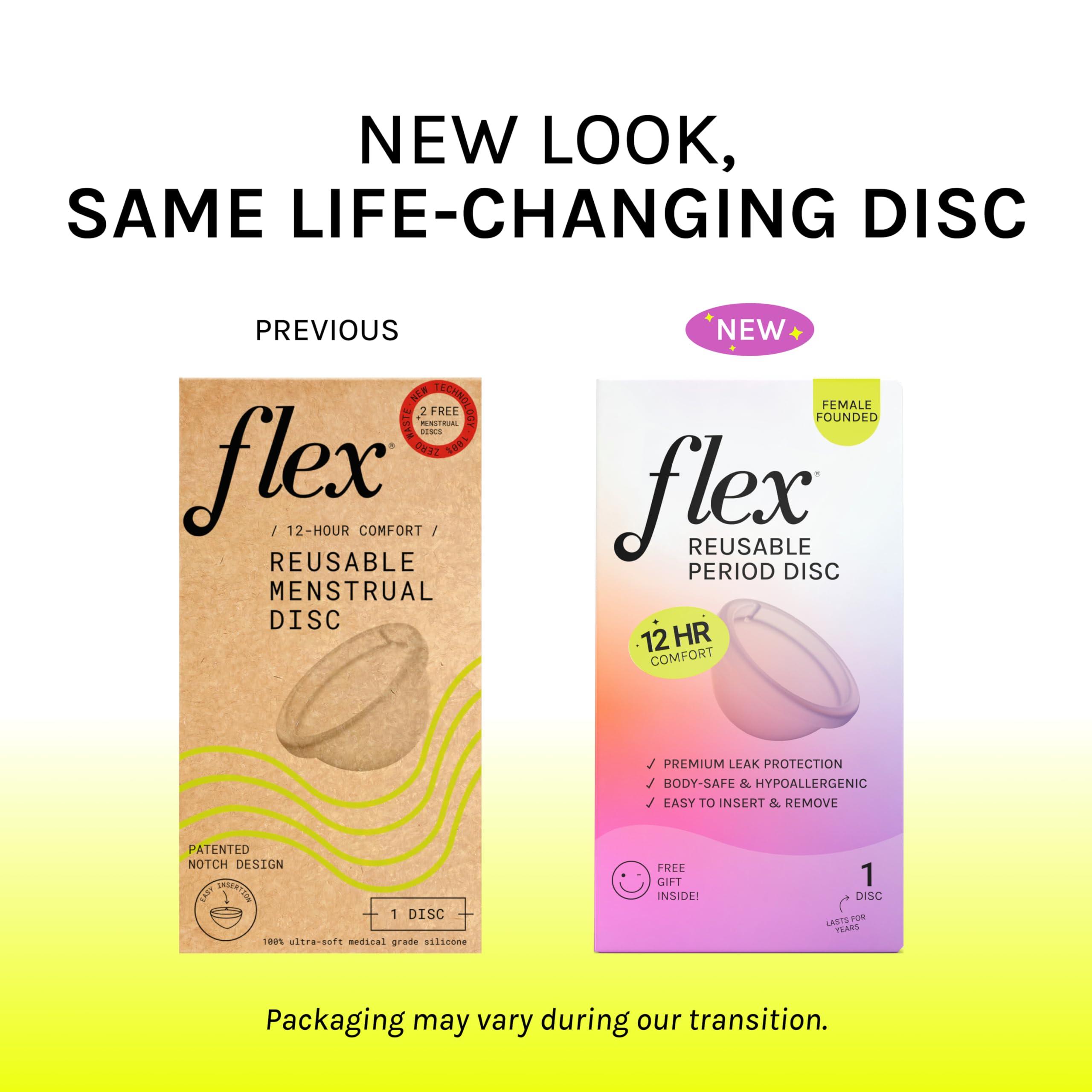 FLEX Flex Reusable Disc Starter Bundle | Reusable Menstrual Disc with Flex Wash and 2 Packs Flex Wipes