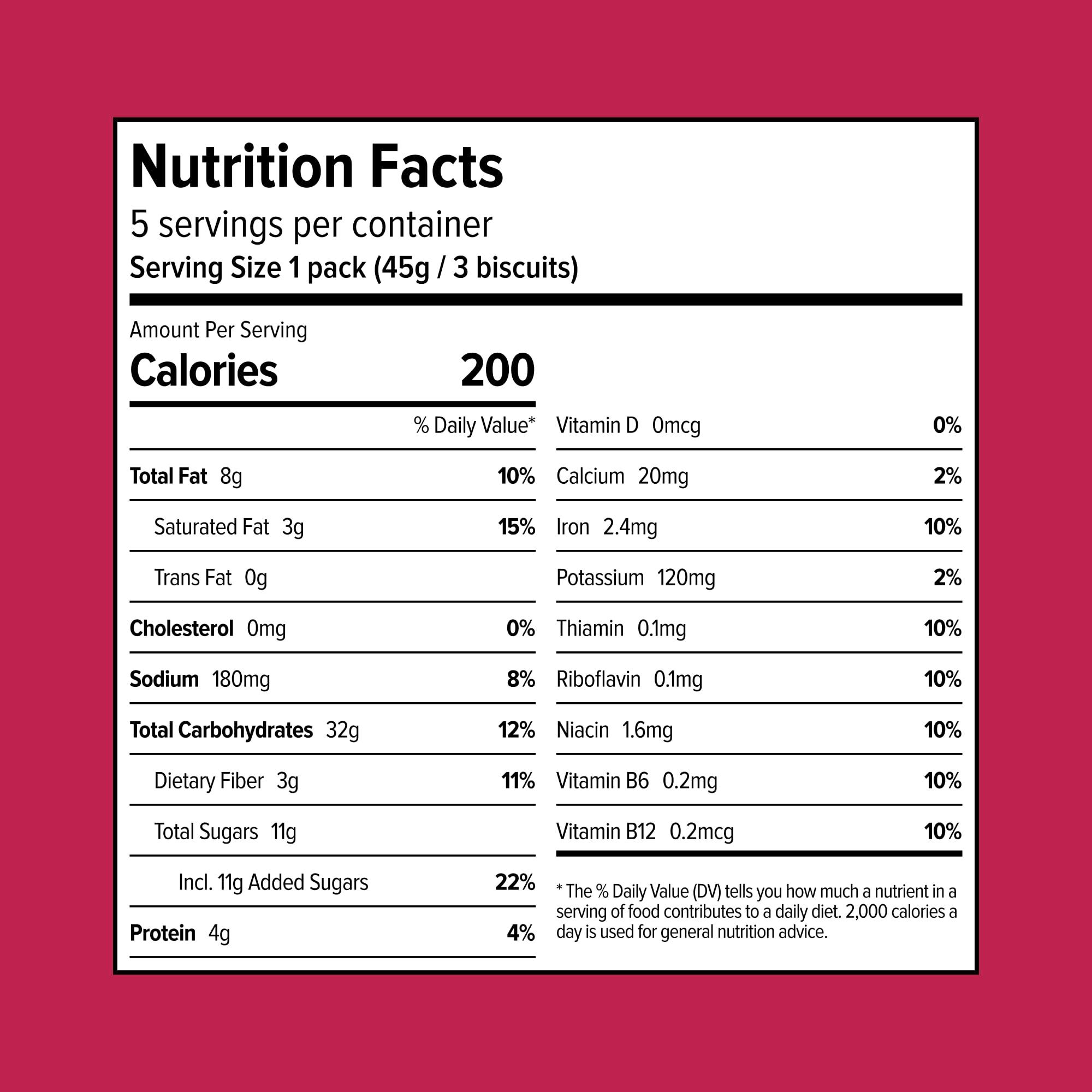 Sweet Loren\'s Sweet Loren\'s Vegan Breakfast Biscuits | Cinnamon Sugar | 4g Protein, 19g Whole Grains | Plant Based, Gluten Free, Dairy Free, Nut Free Snacks | 3 Pack (15 Total Biscuits, 1.6 ounce each)