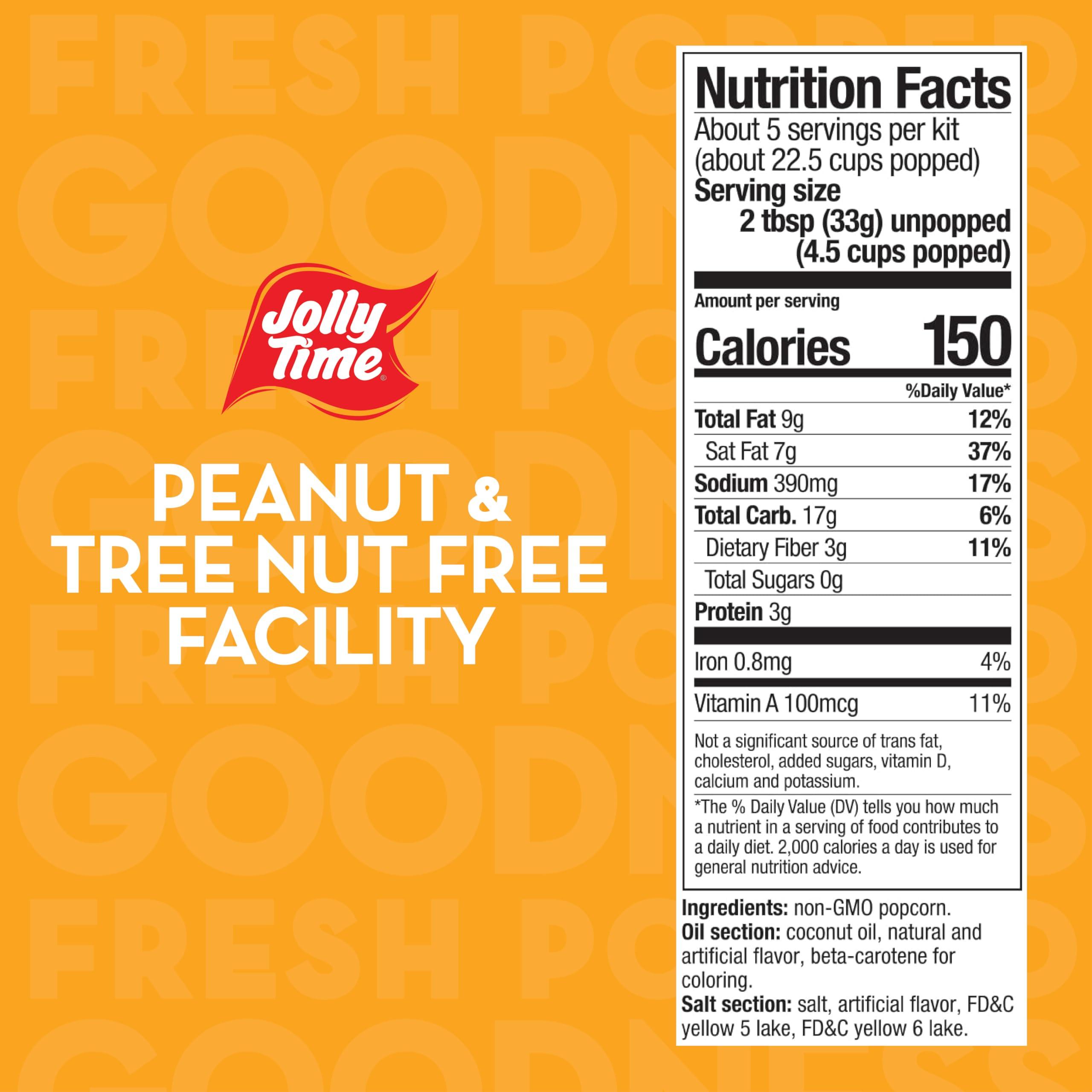 Jolly Time JOLLY TIME All in One Popcorn Kit, Portion Packets with Kernels, Oil and Salt for Movie Theater or Air Popper Machines (24 pack, 4oz Kettle)