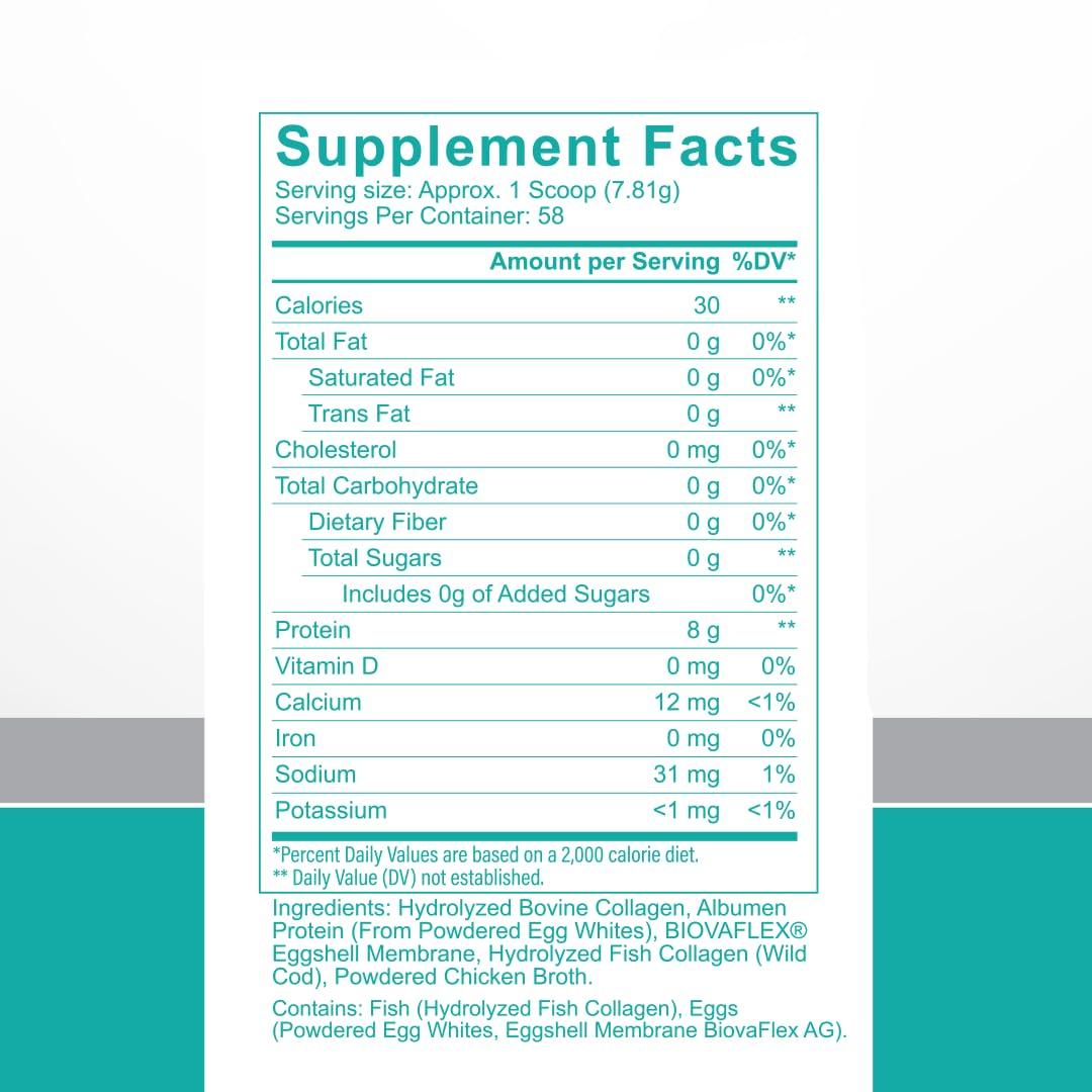 CB Supplements CB Supplements Unflavored Multi Collagen Protein Powder - Hydrolyzed Bovine Collagen Peptides, Albumen Protein, Hydrolyzed Marine Collagen Peptides