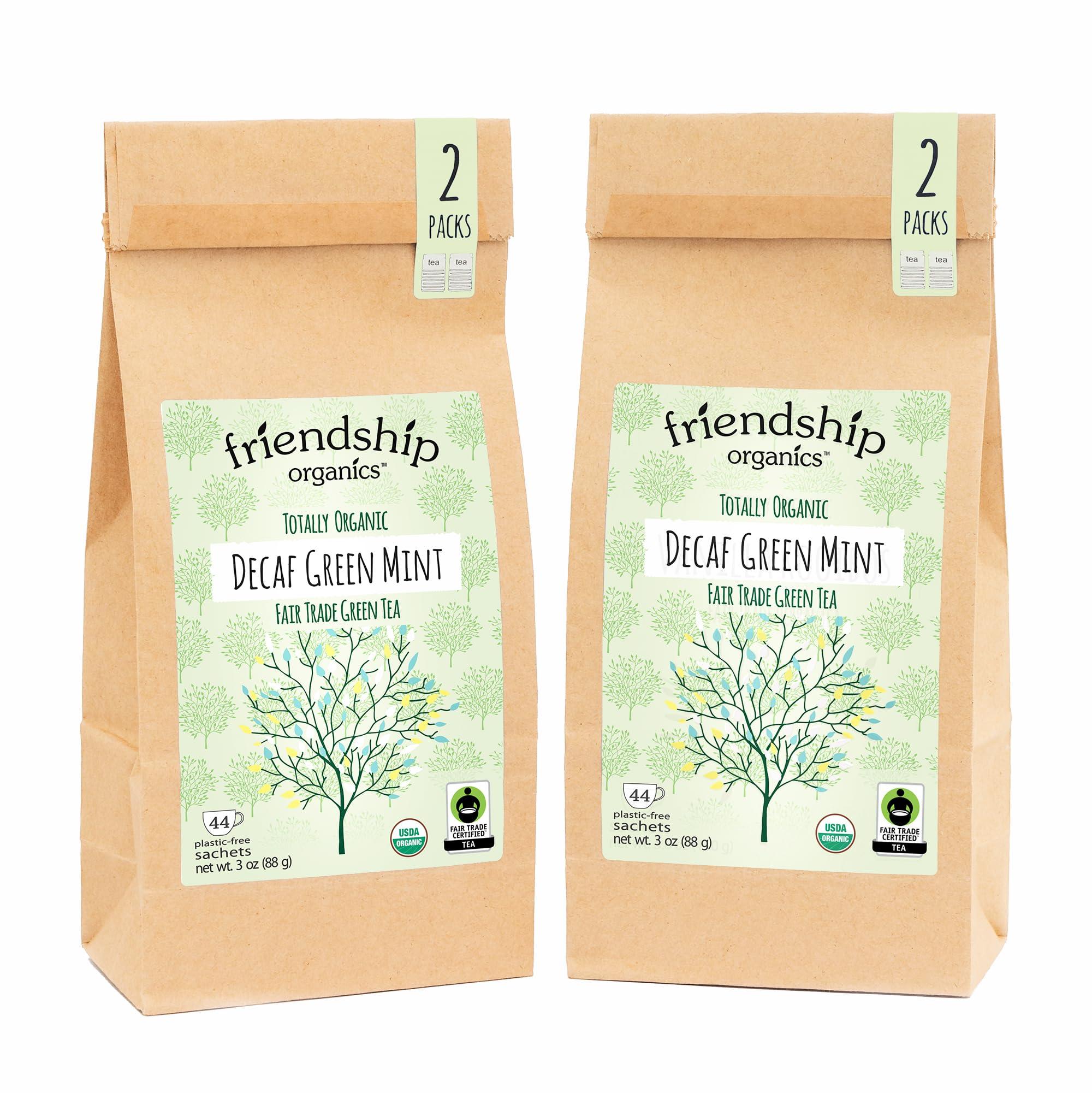 Friendship Organics Friendship Organics Decaf Green Mint Tea Bags, Organic and Fair Trade 44 Count (Pack of 2)