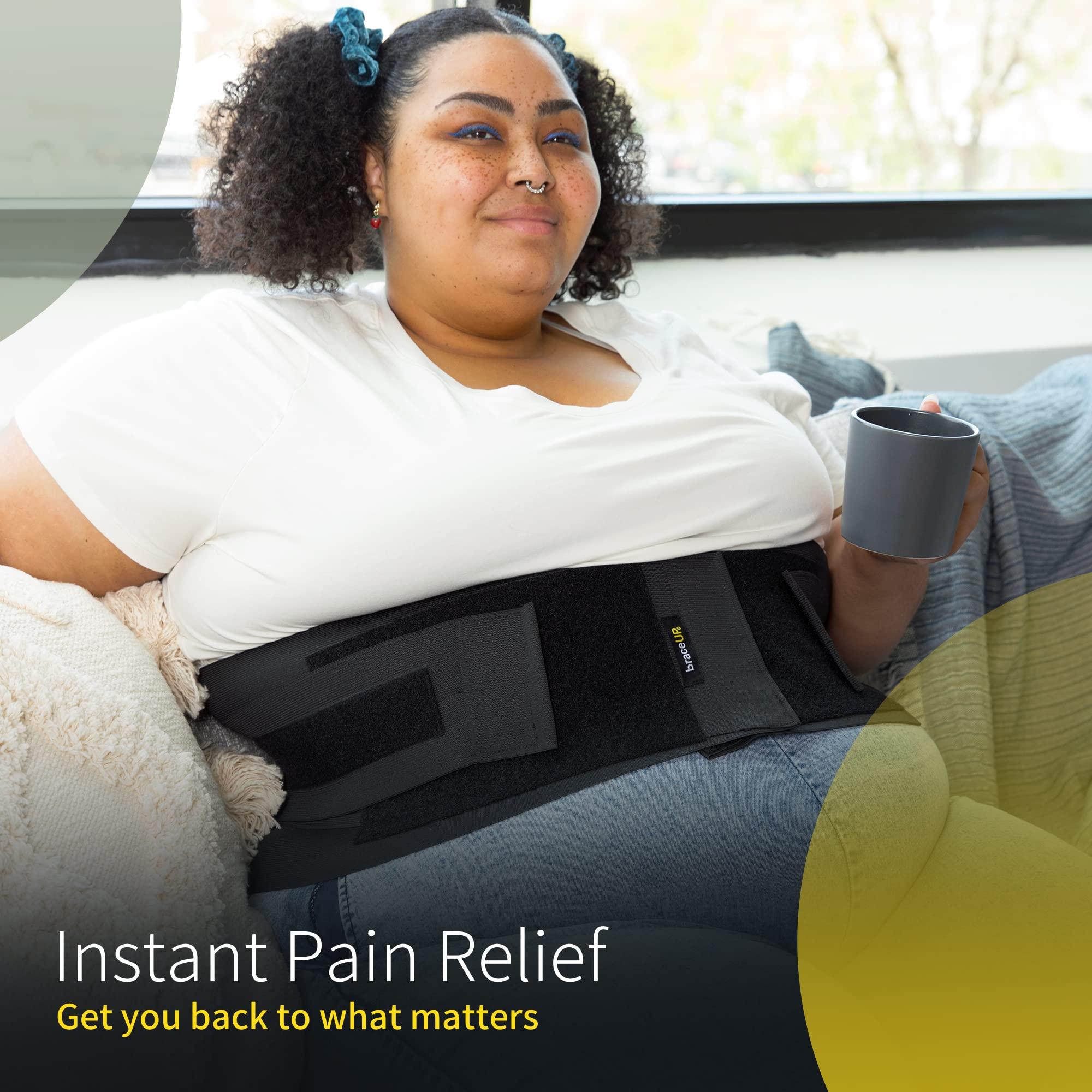 BraceUP BraceUP Plus Size Back Brace for Woman and Man - 3XL to 5XL Extra Large Lower Back Support with Straps and Compressions, Herniated Disc Back Pain Relief, Abdominal Plus Size Binder (4XL)