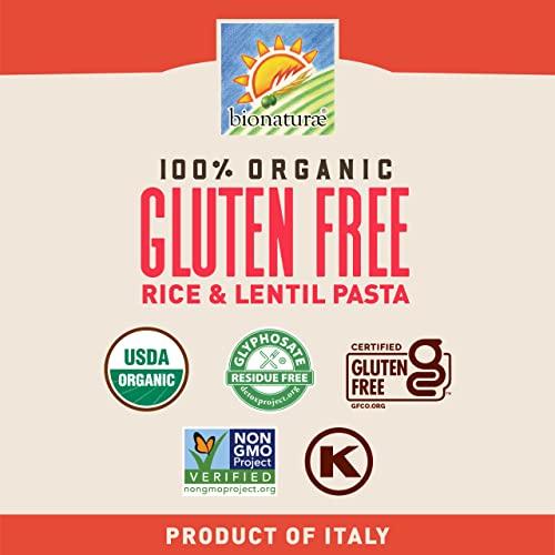bionaturae Bionaturae Fusilli Pasta Noodles - Gluten Free Pasta Organic, Rice & Lentil Pasta, Kosher Certified, High Protein, Non-GMO, Fusilli Pasta Organic, Crafted in Italy - 12 Oz
