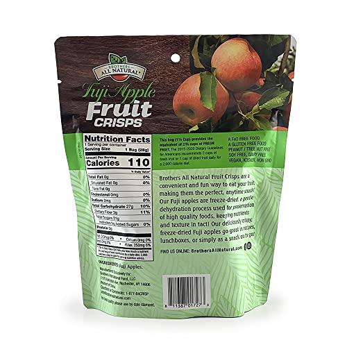 Brothers-ALL-Natural Brothers All Natural, Fuji Apple Freeze Dried Fruit Crisps, Gluten Free, Non-GMO, Nothing Added, 1 oz. Resealable Pouch (Pack of 8)