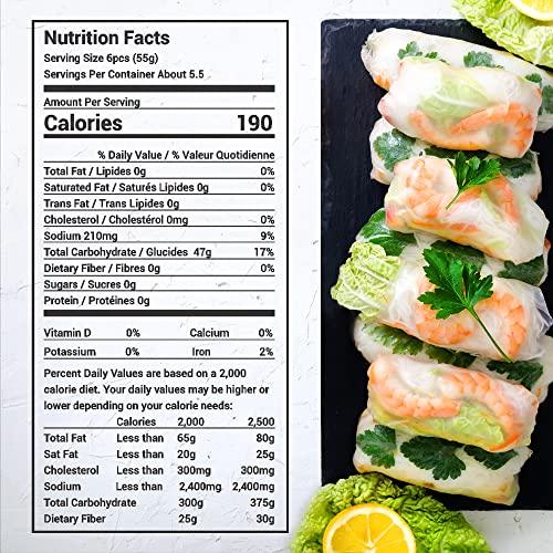 ASIADELI 30 Sheets Premium Rice Papers, 30~32 Sheets Per Pack, 10.5 oz, Vietnamese Spring Roll Wrapper, Premium Rice Paper, Round 22cm by ASIADELI(Pack of 1 Bag)