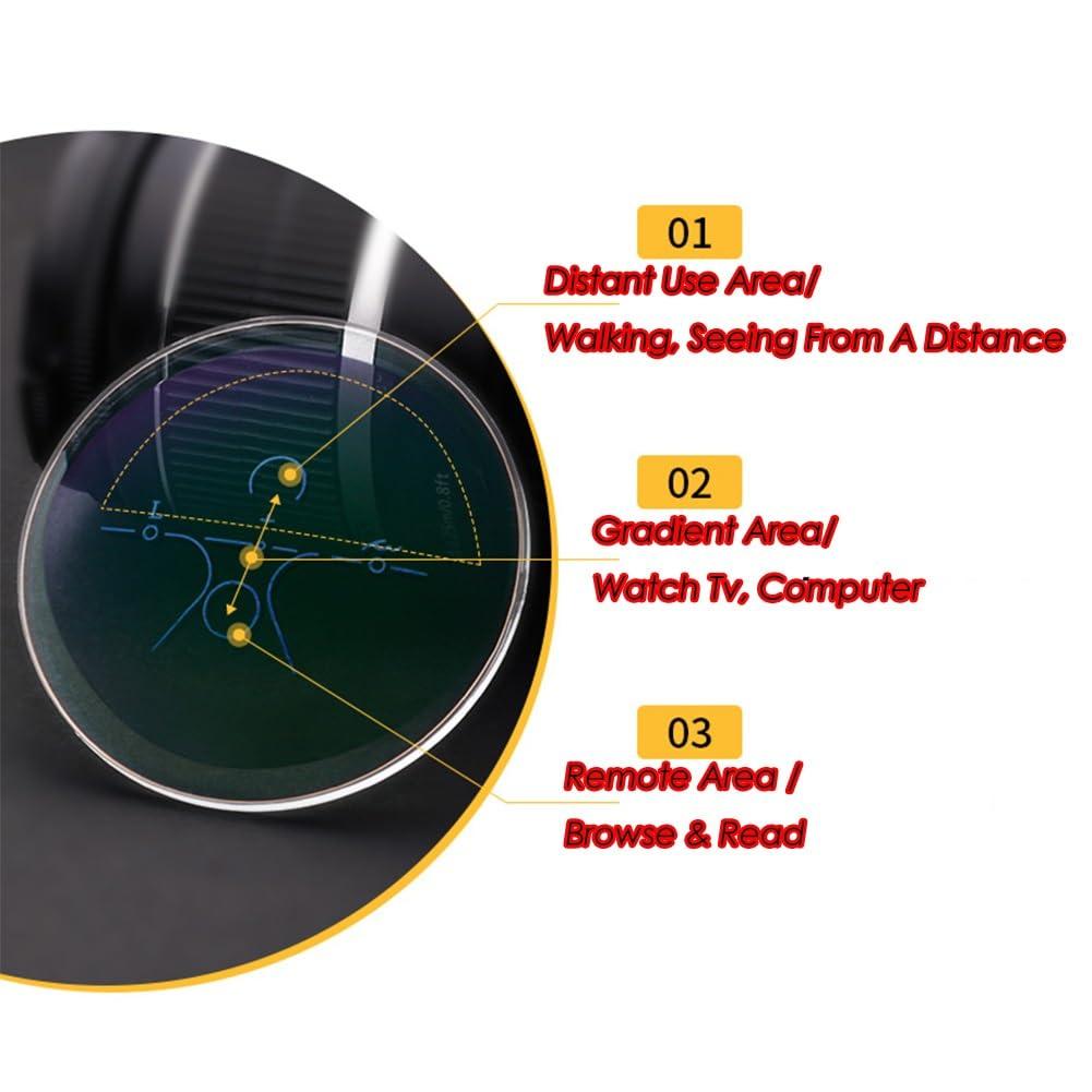 Generic Stylish Oversized Progressive Multifocal Photochromic Reading Glasses for Men, TR90 Flexible Frame Resin Lens Eyeglasses (Color : Black, Size : 2.0x)