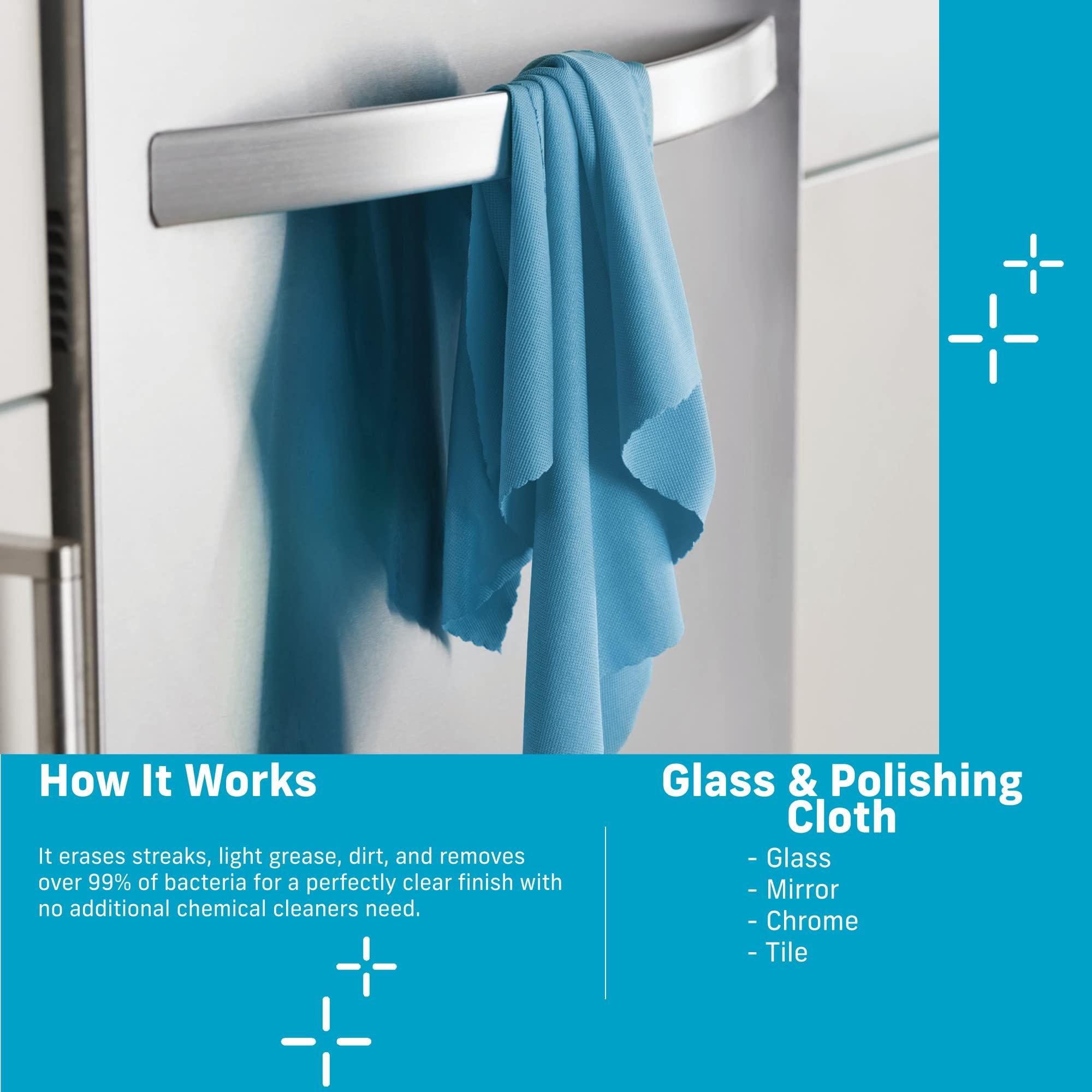 E-Cloth E-Cloth 4-Pack Glass & Polishing Cloth and 4-Pack Washing Up Pads - Reusable Microfiber Cleaning Cloths for Windows, Glass, Dishes