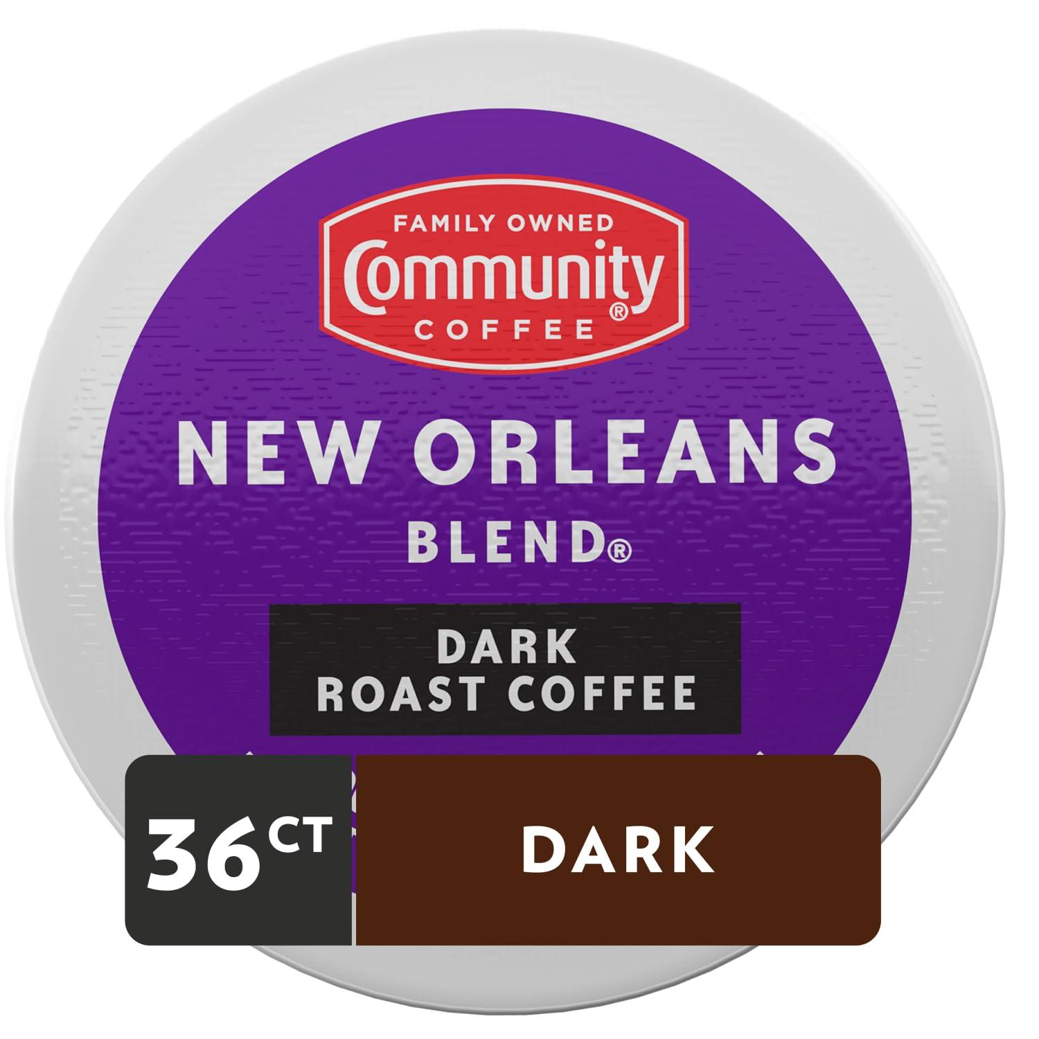 Community Coffee Community Coffee New Orleans Blend 36 Count Coffee Pods, Special Dark Roast, Compatible with Keurig 2.0 K-Cup Brewers, 12 Count (Pack of 3)