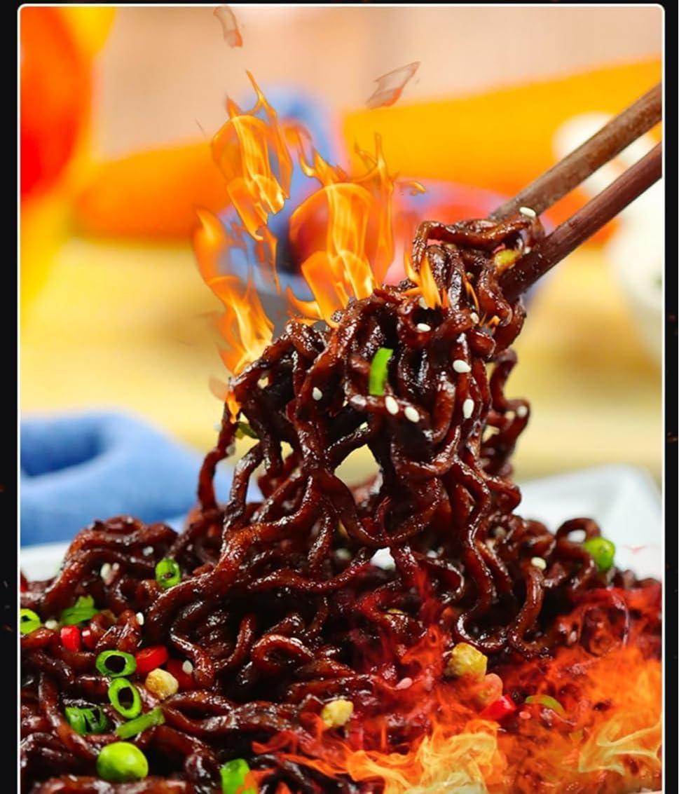 ZAOIAN Ghost Pepper Noodles Spicy Dry Mixed Noodles 80g/barrel, 1 Million Spiciness, Black Noodles, Hot Pepper Spicy Instant Dry Mixed Noodles, Super Spicy Instant Noodles, Cup Noodles (2 buckets)