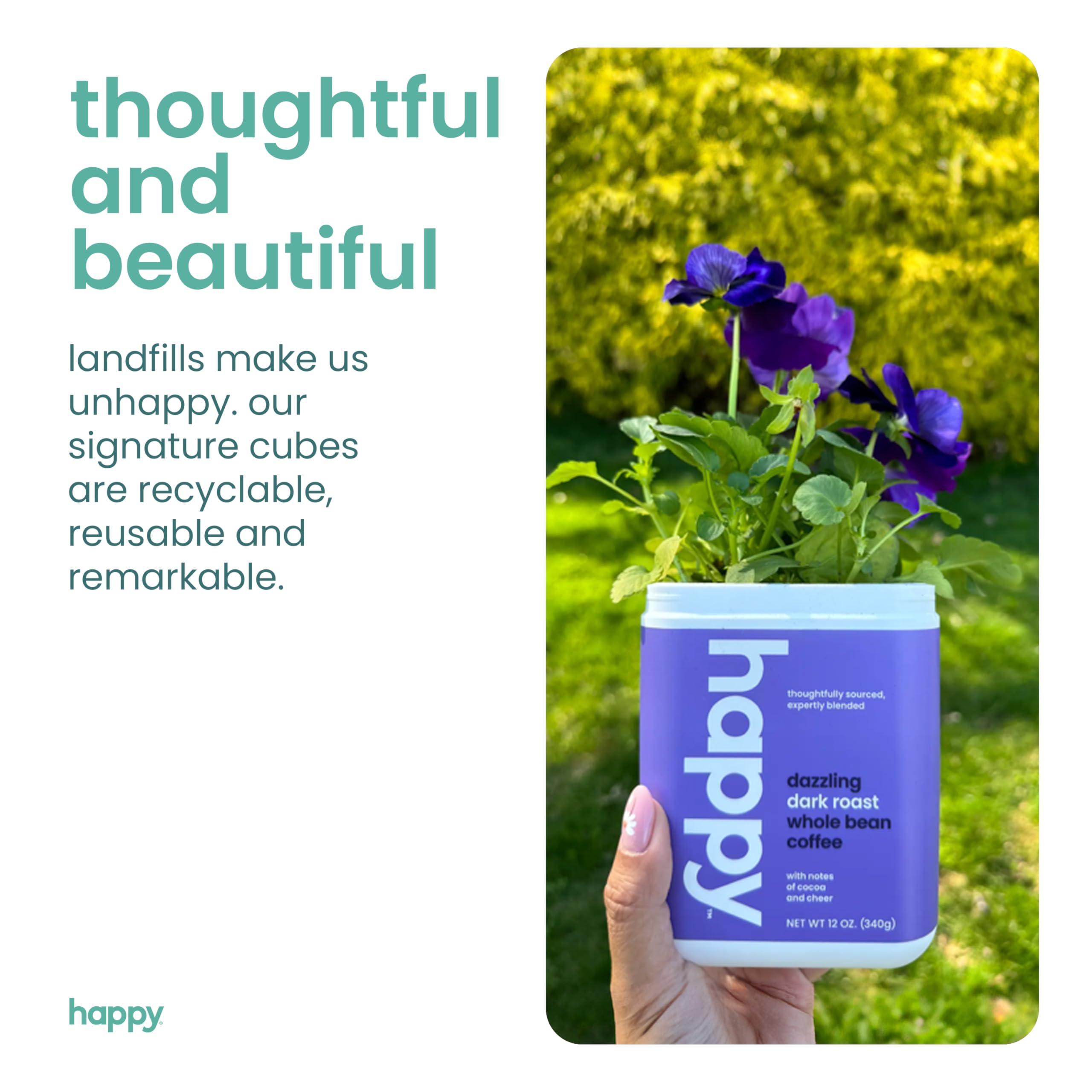 We Are Happy, LLC happy coffee light roast coffee pods, 22 count, notes of toasted biscotti and levity, compatible with most K-cup brewers, rainforest alliance certified