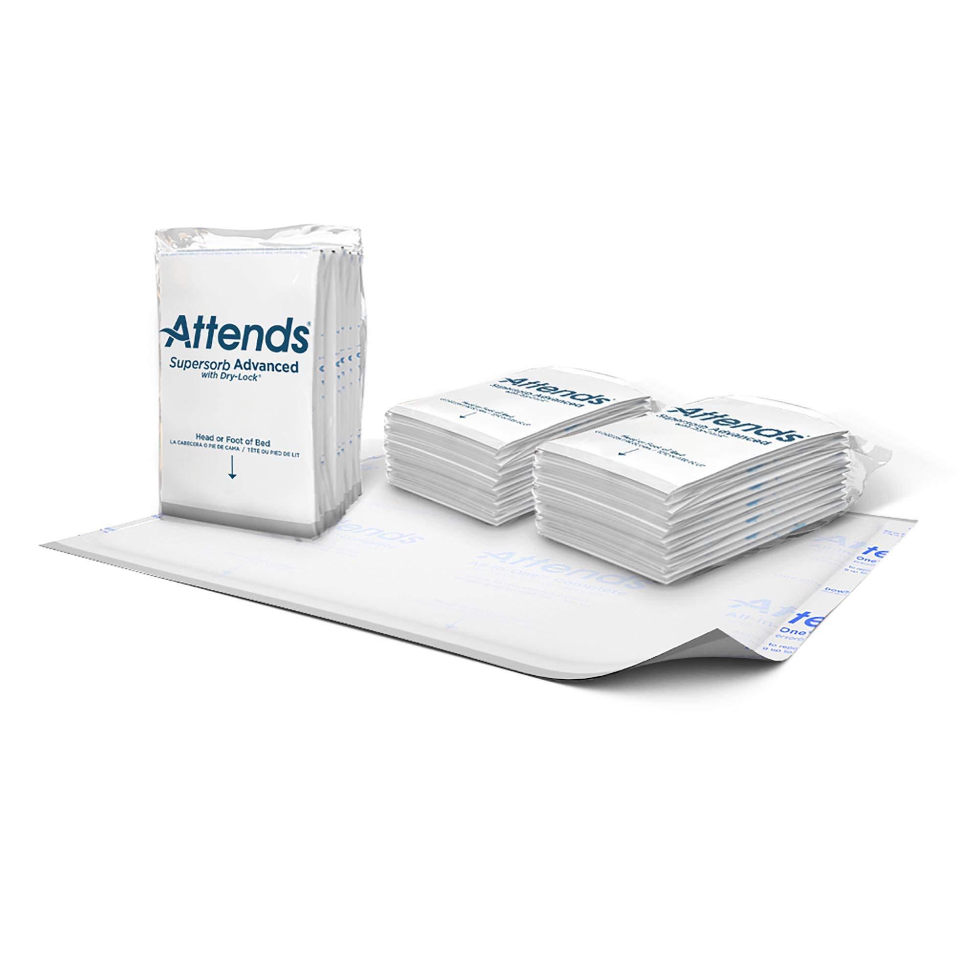 Attends Attends Supersorb Advanced Premium Disposable Underpads for Severe Incontinence, 30\"x36\" Absorbent Pad, Heavy Absorbency, 60ct Case