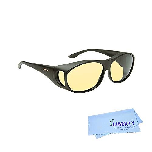 Eschenbach Optik Eschenbach Haven Night Driving Glasses - Yellow Lens Glasses for Driving at Night - Night Driving Glasses for Men and Women | Includes Microfiber Pouch and Liberty Microfiber Cloth (Medium/Large)