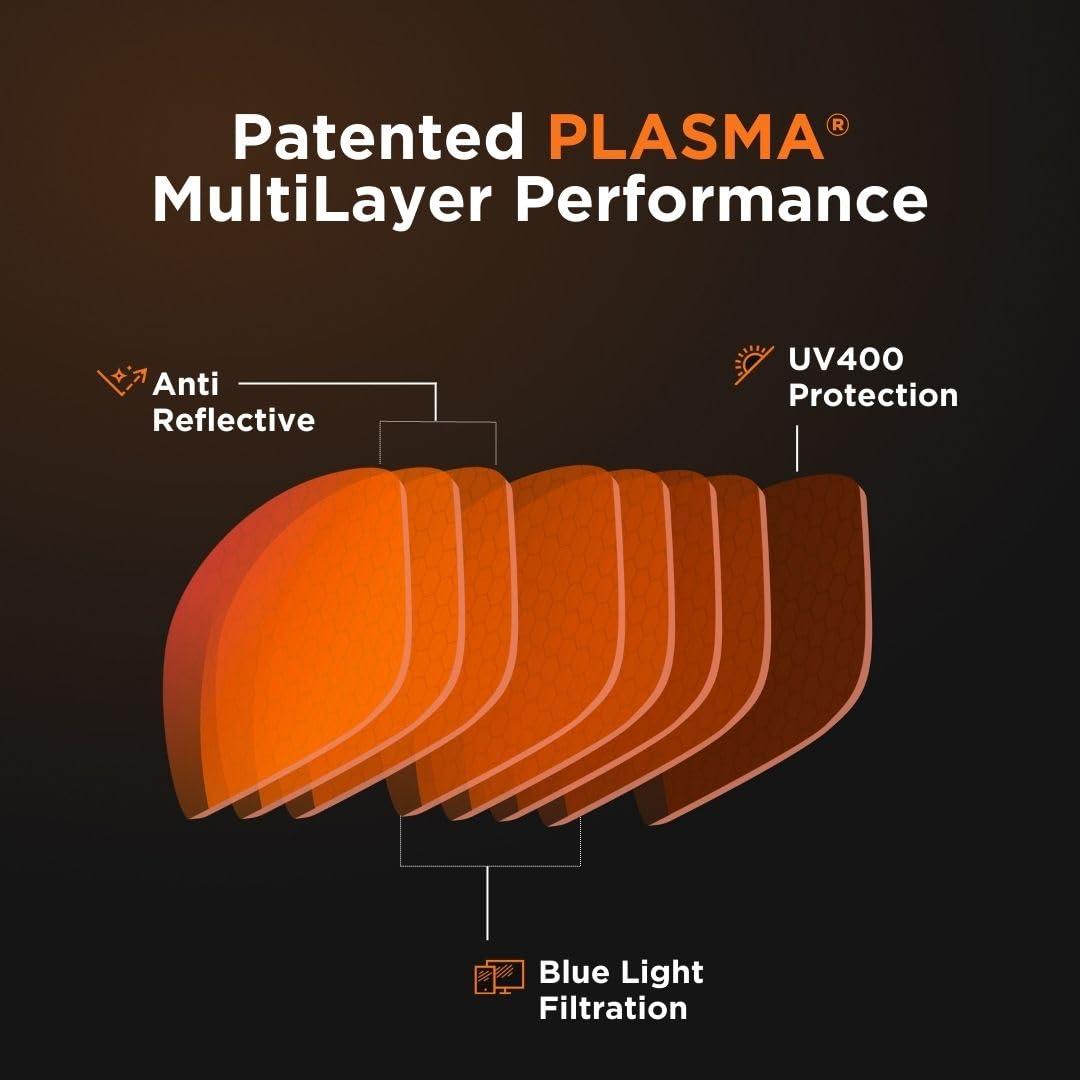 Horus X Horus X - Gaming Glasses | Blue Light Blocking Computer Screen Glasses | Anti Fatigue & Eyestrain for Men and Women | Black