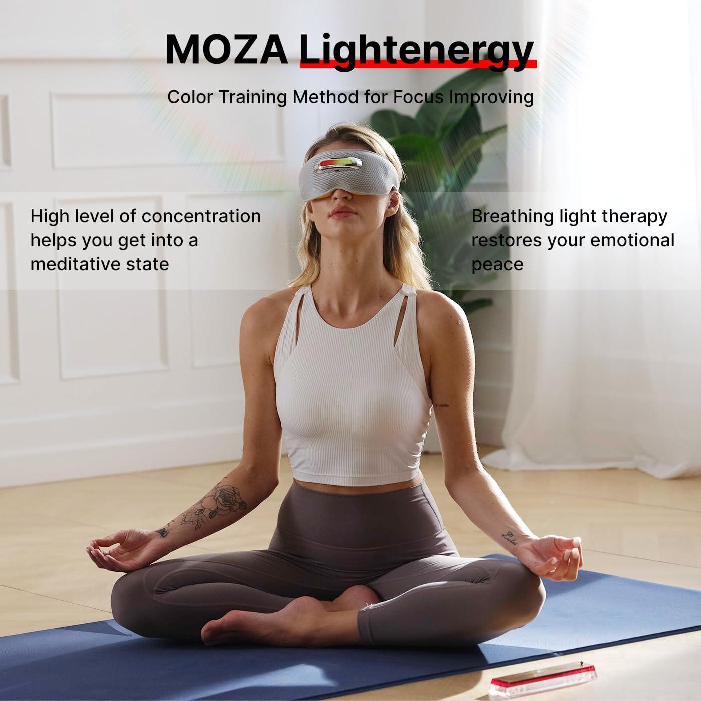MOZA MOZA Heated Eye Mask for Sleep, Breath Guidance Eye Massager Blackout Sleeping Mask for Travel and Mindfulness, Birthday Gift Sleep Mask for Women Men, Meditation Eye Massager with Heat and Vibration