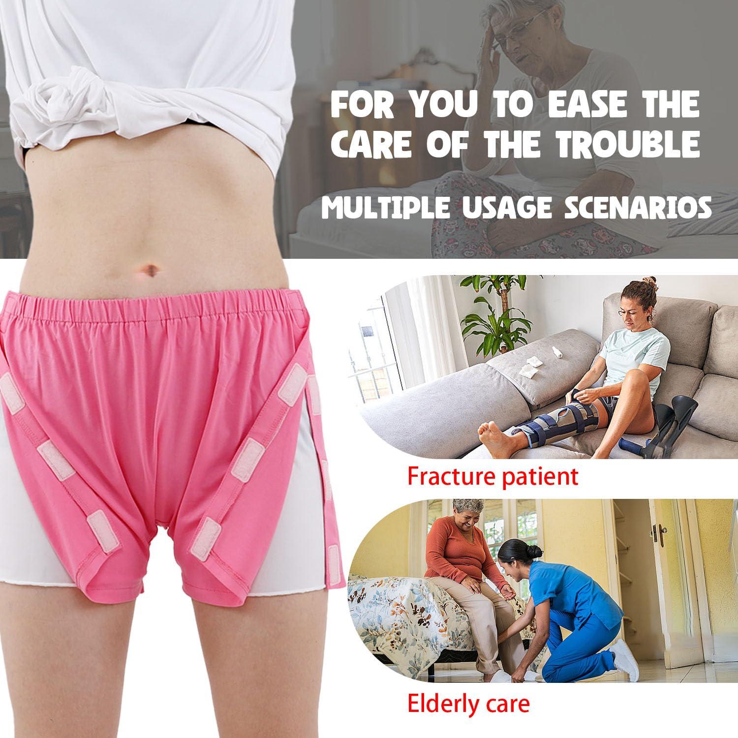 Lmaray Lmaray 3 Pack Post Surgery Boxers for Women, Adaptive Underwears, Tear Away Underwear, Incontinence Stick-on BriefsXL
