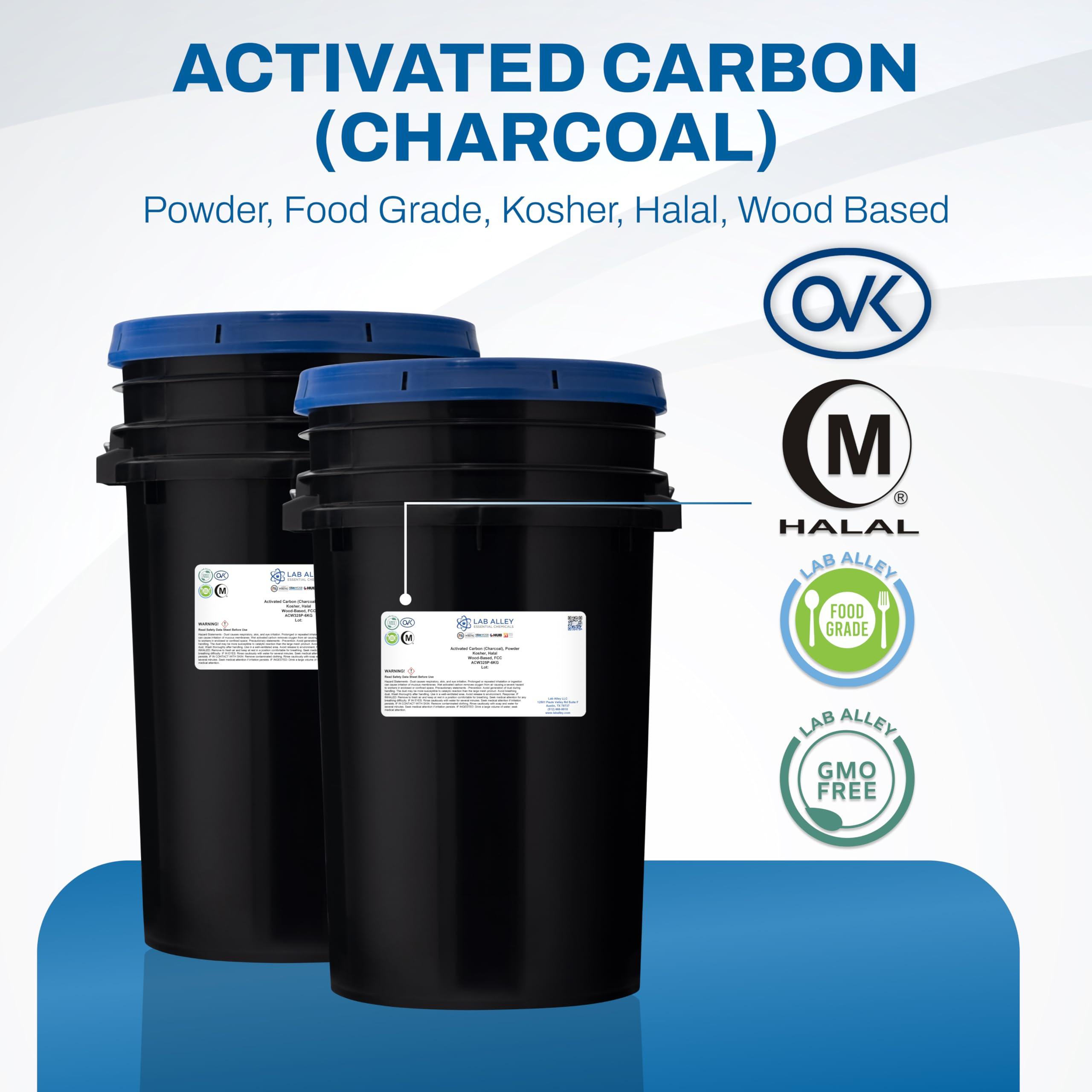 Lab Alley Activated Carbon (Charcoal) Powder, Food Grade, Kosher, Wood Based-12KG