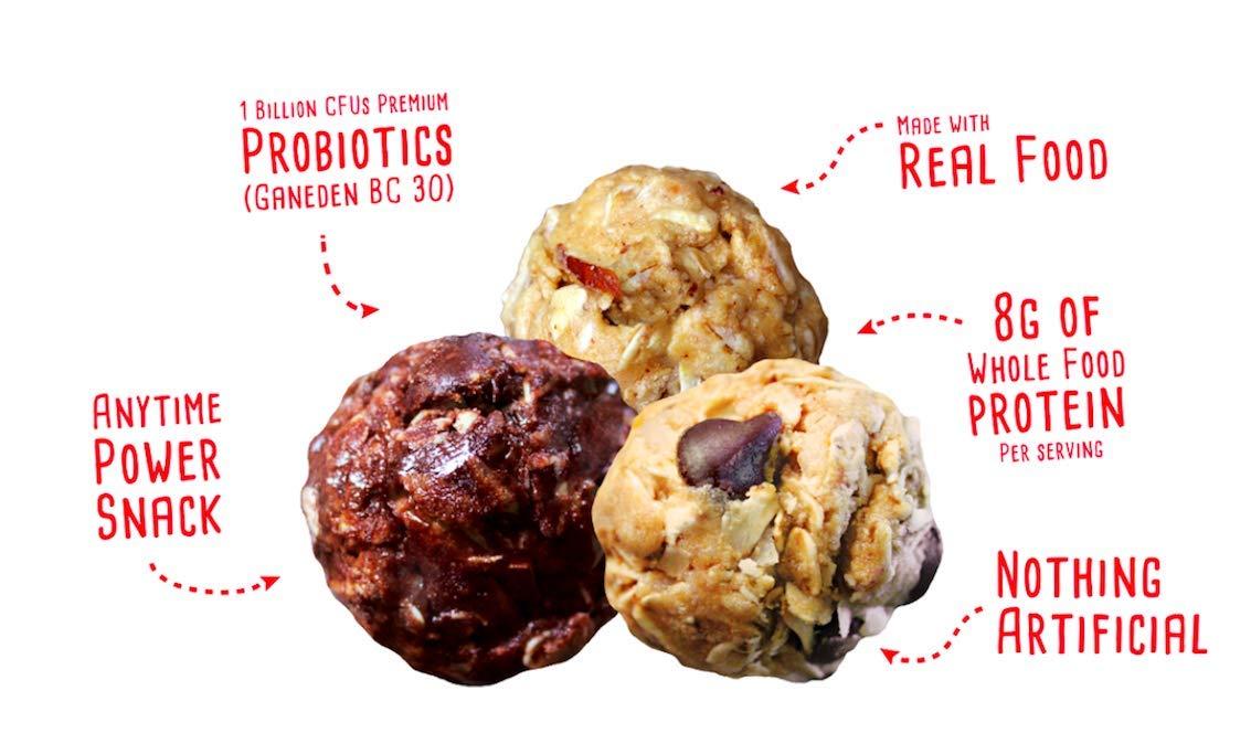simplyFUEL simplyFUEL Whole Food Protein Balls with Probiotics - Chocolate Almond Coconut Snacks - 8g Protein Snack - Gluten Free Energy Balls (1 Pack of 12 Balls)