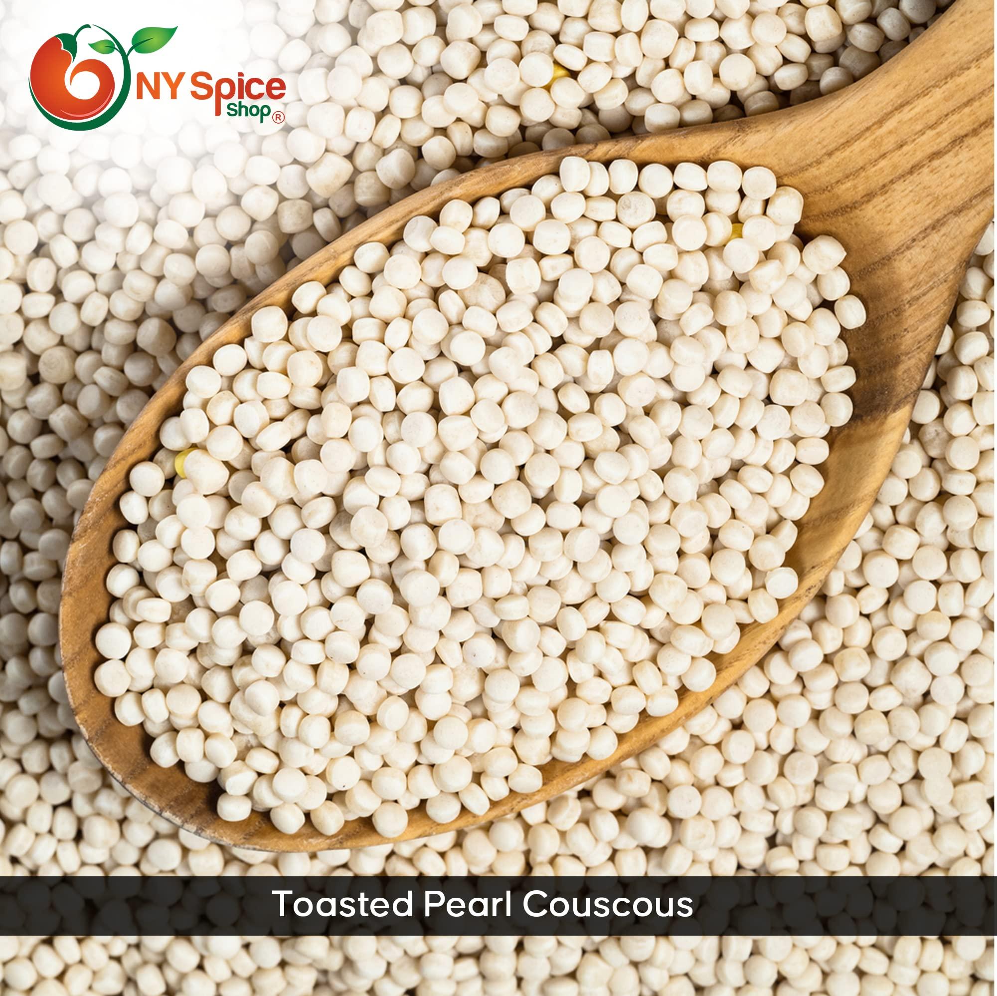NY Spice Shop NY SPICE SHOP Pearl Couscous - Israeli Couscous - Cous Cous - Couscous Pearls - Pearled Couscous - Whole Wheat Orzo - Whole Wheat Couscous - Fregola Pasta - Israeli Pearl Couscous – 1 Pound