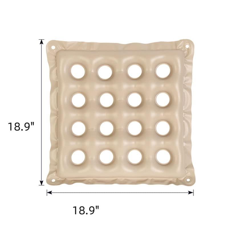 cygeall Inflatable Seat Cushions for Pressure Relief, Wheelchair Air Cushion for Bed Sore, Comfortable Waffle PadsCream 17x17inch