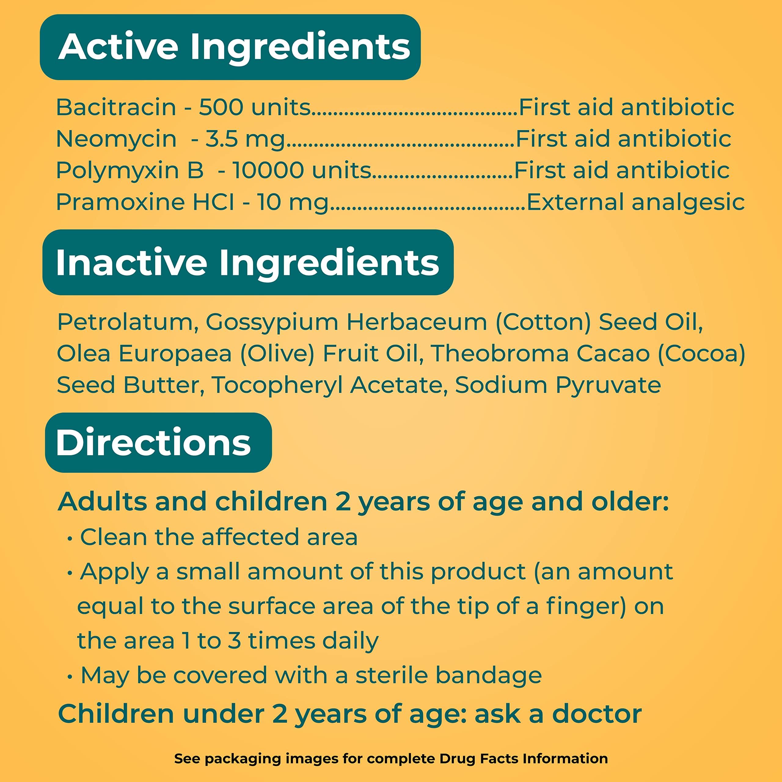 Neosporin Neosporin Antibiotic Pain-Relieving, Anti-Itch, & Scar Appearance Minimizer Ointment with Neomycin & Bacitracin Zinc, 24-Hour Infection Protection for Minor Cuts, Scrapes & Burns,.5 oz