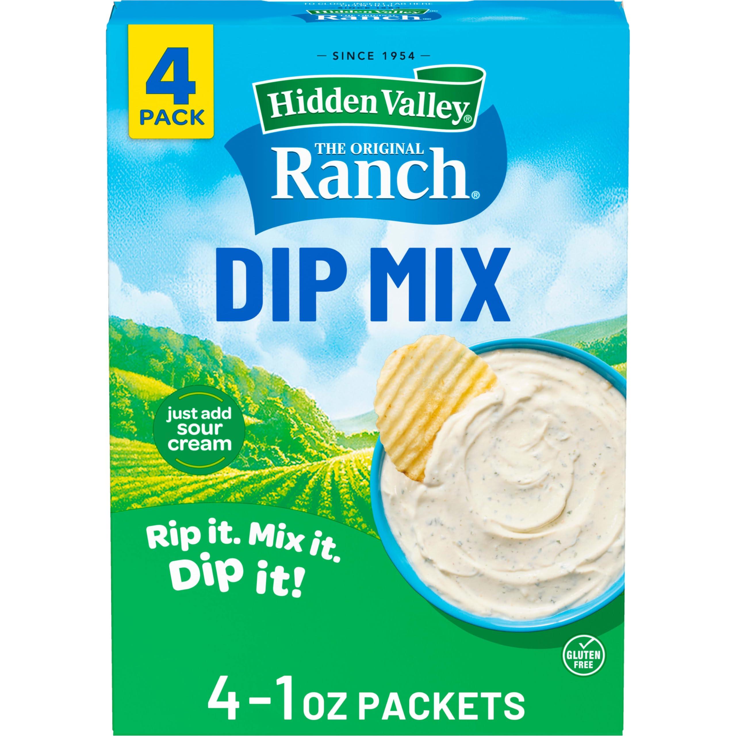 Hidden Valley Hidden Valley Original Ranch Dips Mix, 1 Ounce, Pack of 4 (Package May Vary)