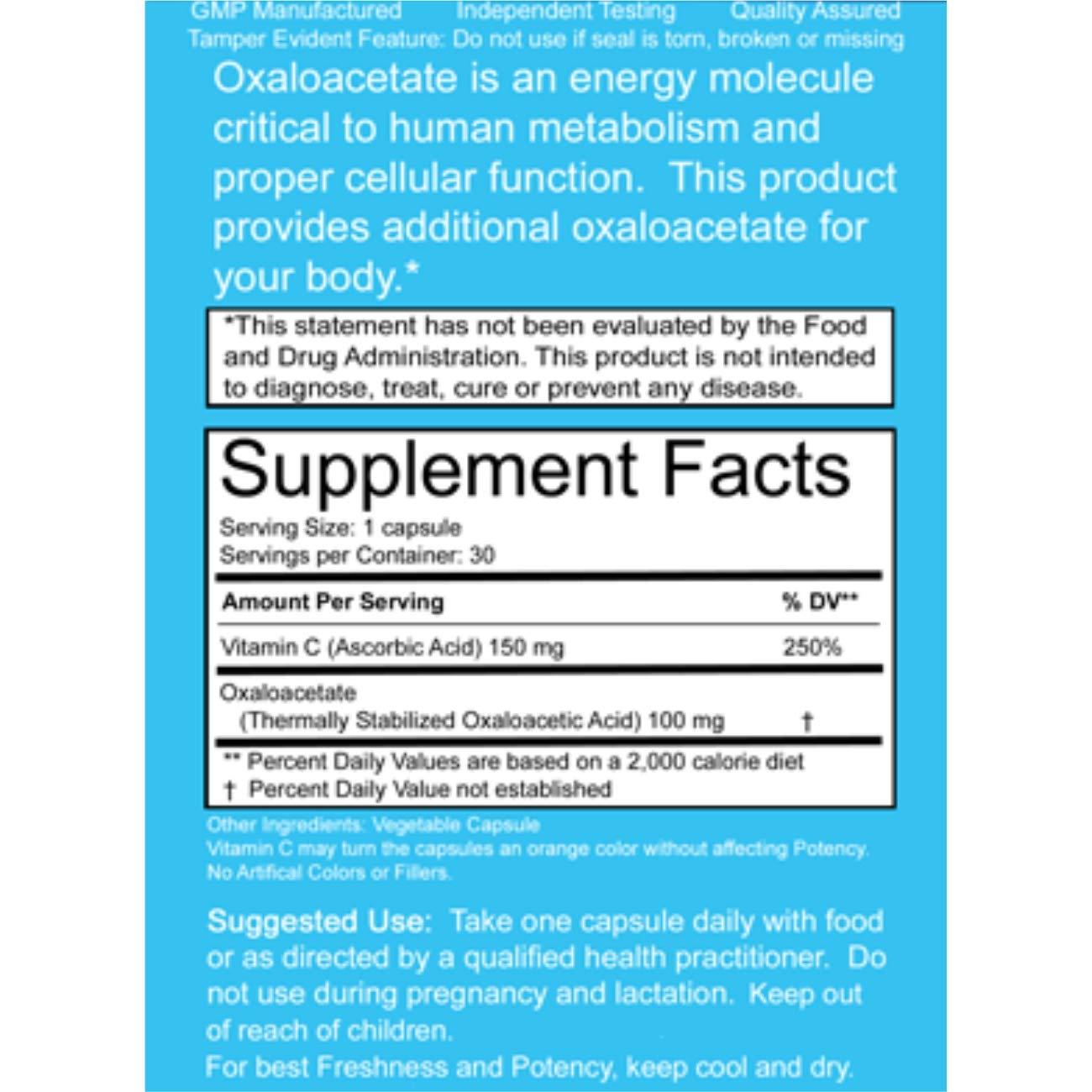 Benagene Benagene Oxaloacetate Supplement - Supports Cellular Energy, Healthy Metabolism, & Body Regulation - Thermally Stabilized with Vitamin C - Non-GMO & Vegan - Once Daily (90 Servings)