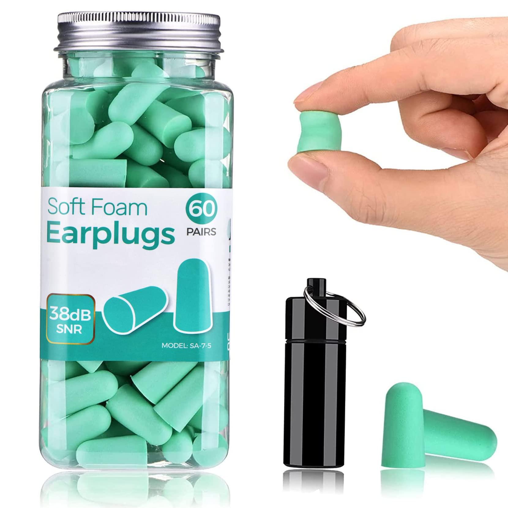 Onhear Ultra Soft Ear Plug for Sleeping, 120 PCs High Noise Cancelling Earplug with Aluminum Case, Industrial-Grade Hearing Protection Earplug for Snoring/Working/Studying/Side Sleeper, Slow Rebound