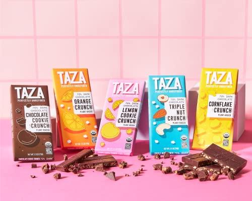 Taza Chocolate Taza Chocolate Organic Smooth & Crunchy Bars 70% Stone Ground, Chocolate Cookie Crunch 2.5 Ounces (10 Count), Vegan