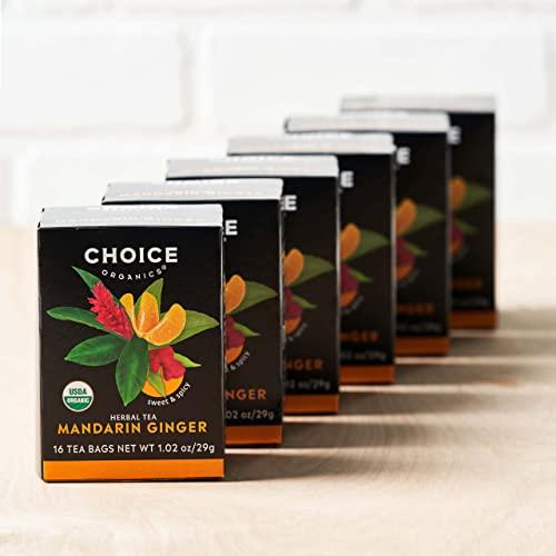 Choice Organics Choice Organics - Organic Mandarin Ginger Tea (6 Pack) - Organic Herbal Tea - 96 Tea Bags