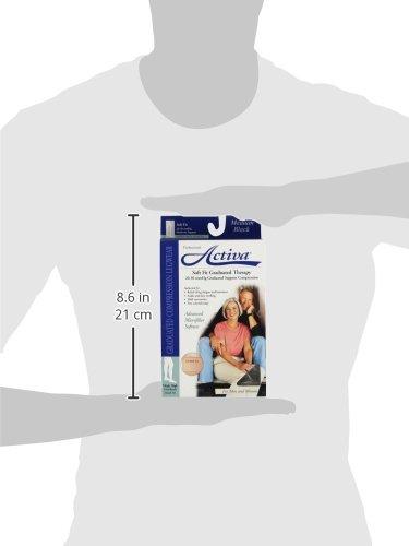 Activa Activa Soft Fit 20-30 mmHg Thigh High with Uniband Top Stockings, Black, Medium