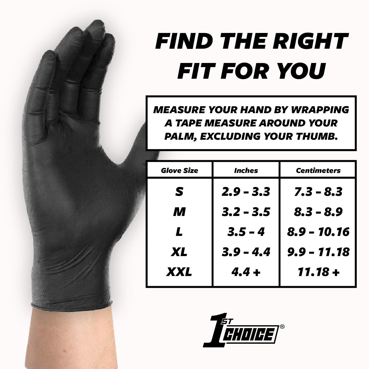 1st Choice 1st Choice Black Gloves Disposable Latex Free - Nitrile Gloves Medium Black Gloves Gloves for Cooking - 5 mil, Box of 100