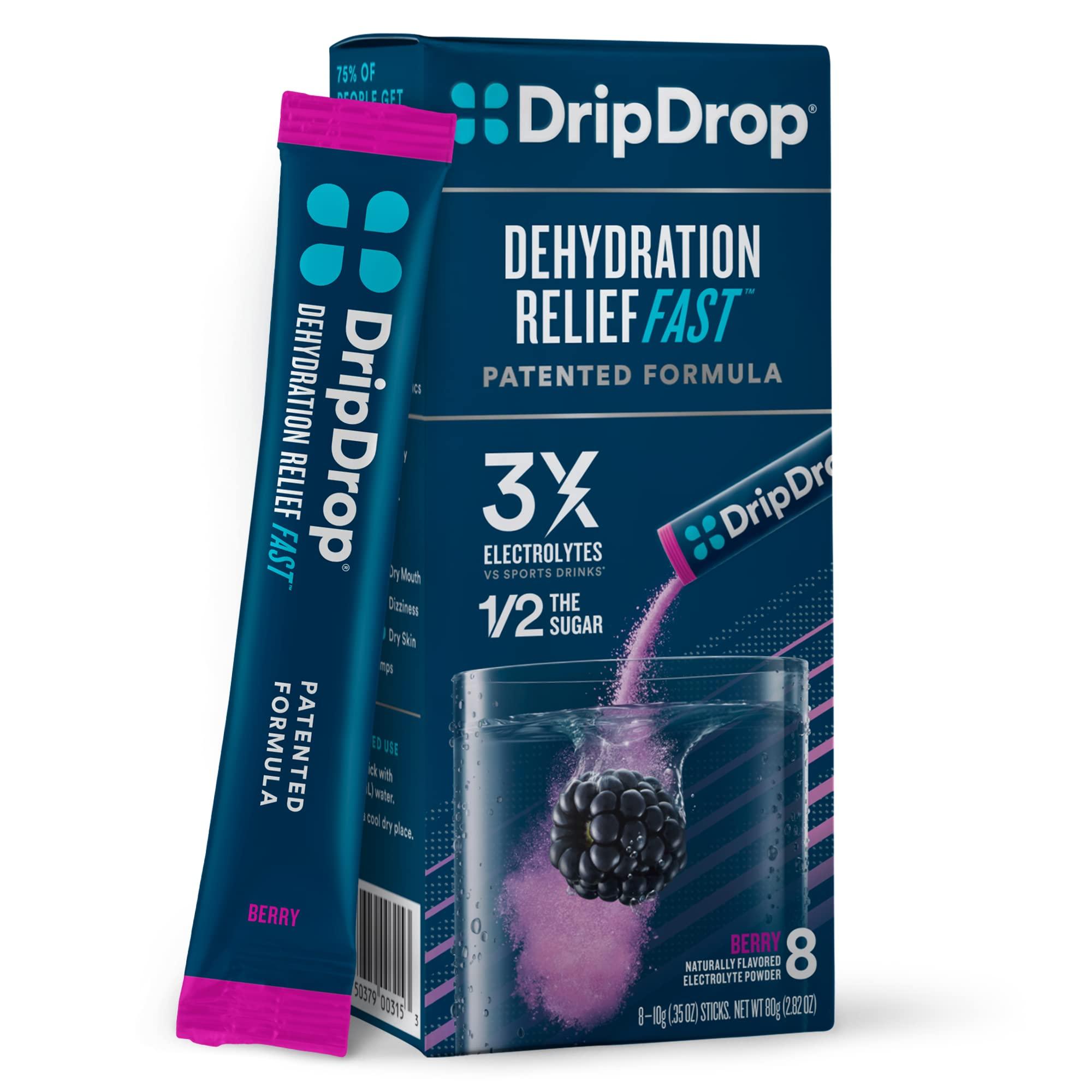 DripDrop DripDrop Hydration - Electrolyte Powder Packets - Berry - 8 Count