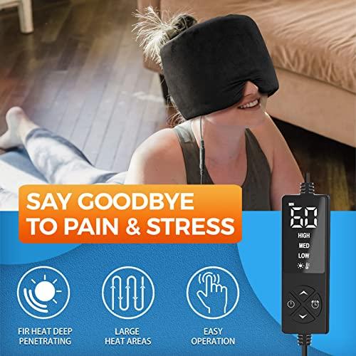 sticro sticro Extra Large Moist Heat Sinus Relief Mask, Reusable Warm Compress Heated Eye Mask Face Heating pad Eye Pillow for Sinus Pressure Relief, Dry Eyes, Migraine, Tension, Stress, Headache(Large)